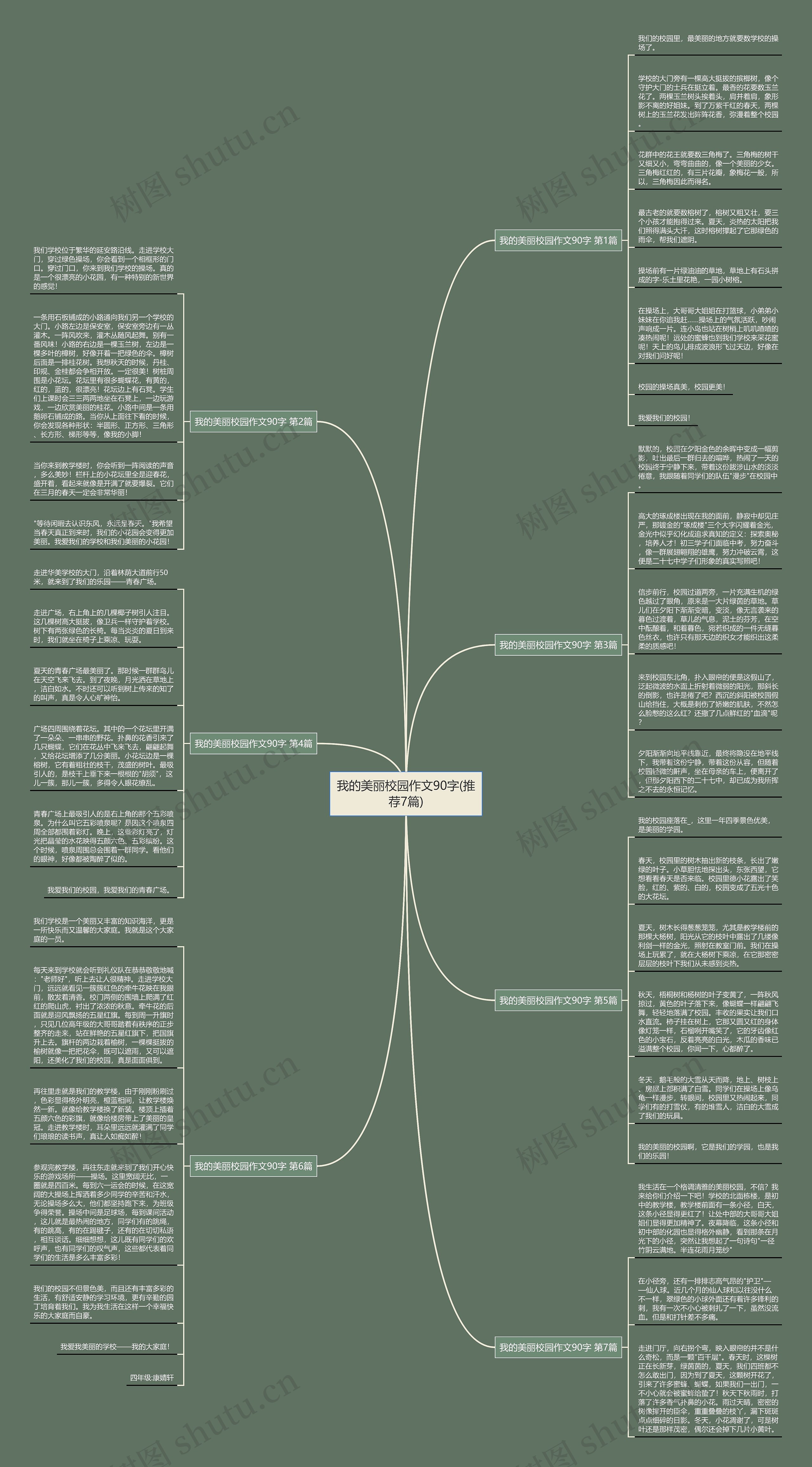我的美丽校园作文90字(推荐7篇)思维导图