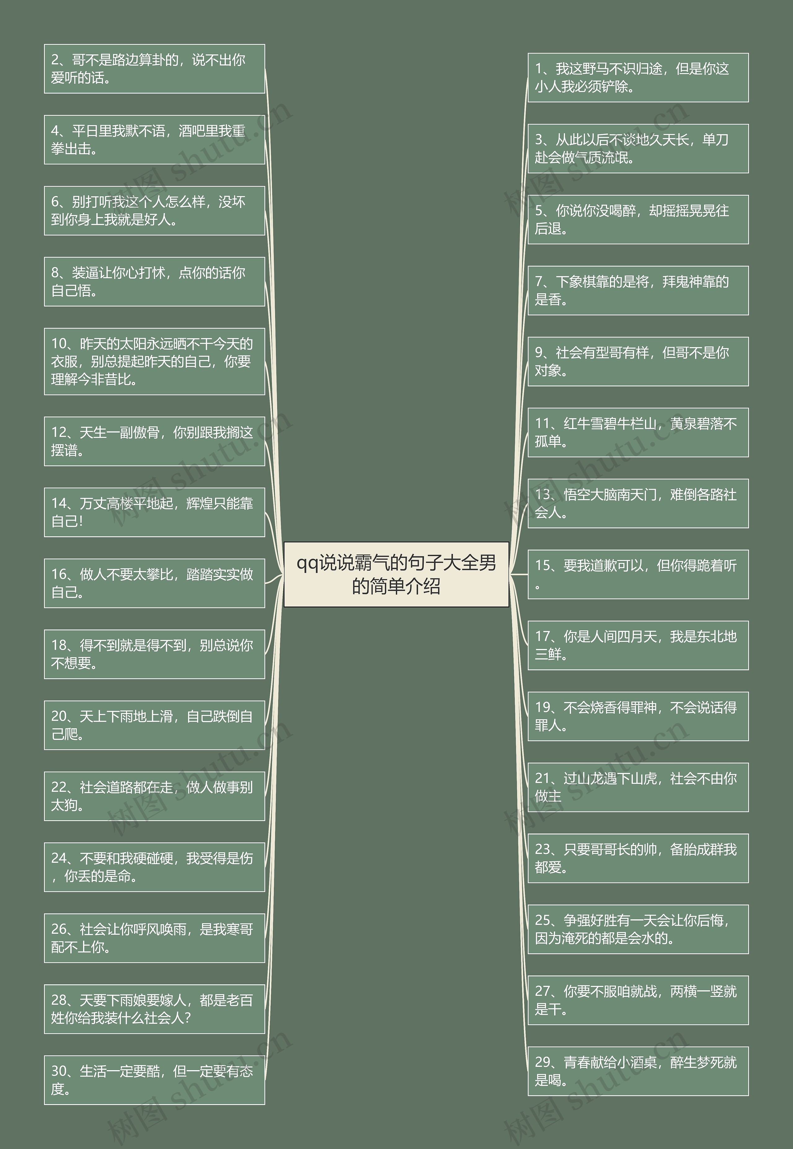 qq说说霸气的句子大全男的简单介绍思维导图