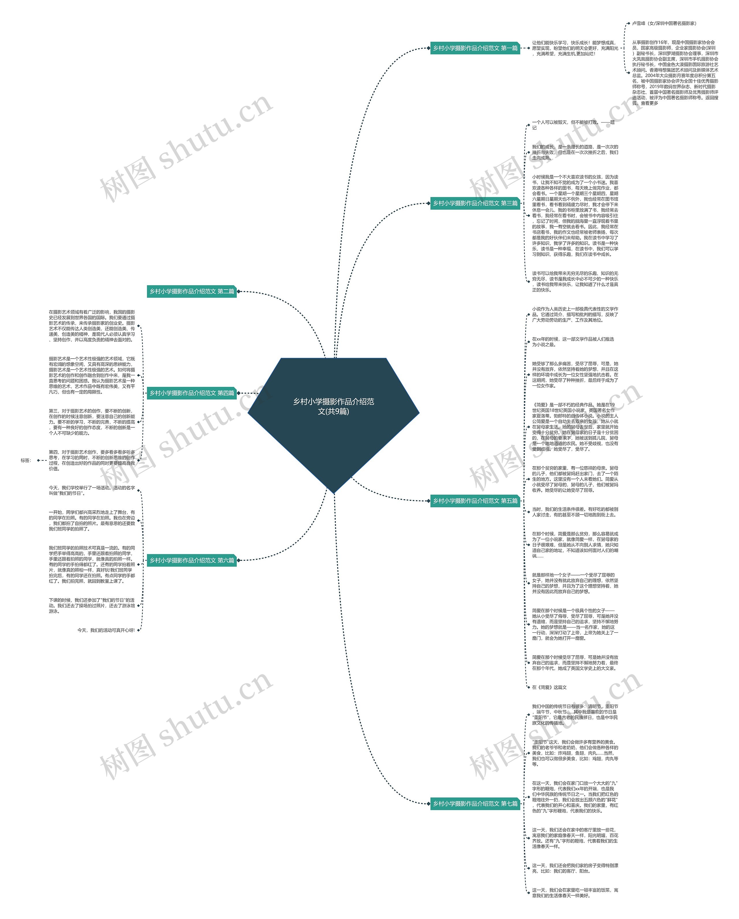 乡村小学摄影作品介绍范文(共9篇)思维导图