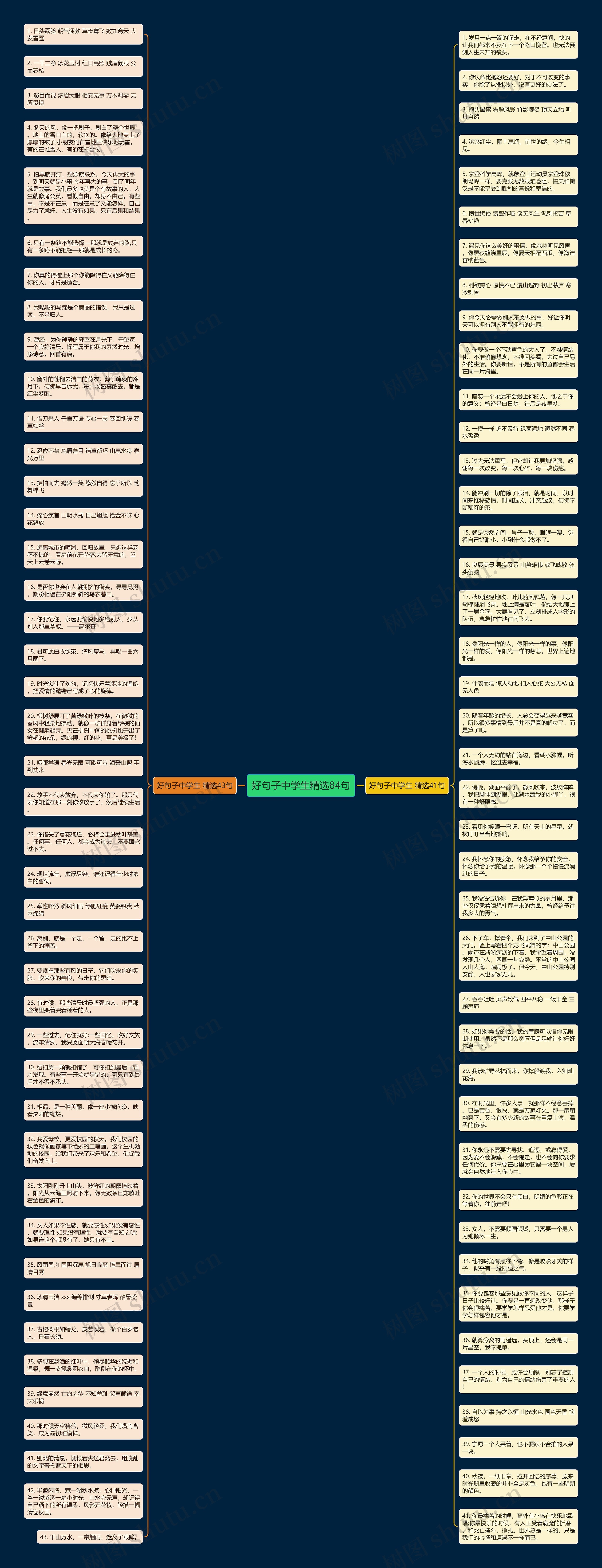 好句子中学生精选84句思维导图