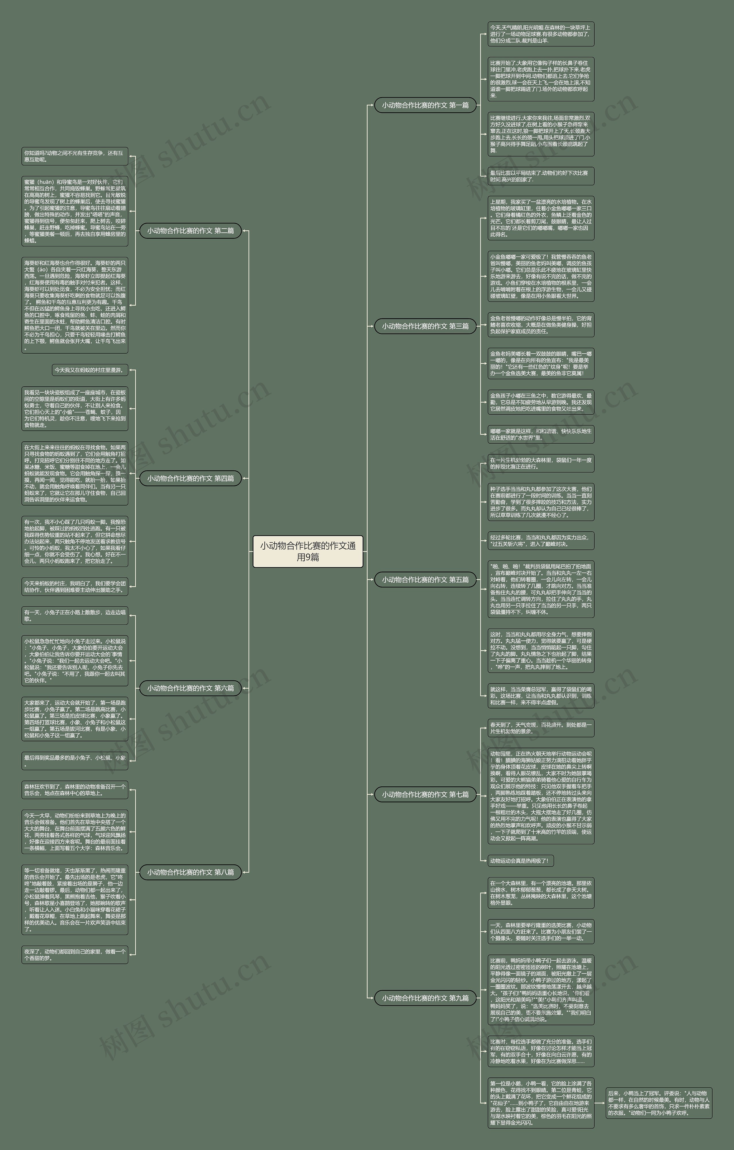 小动物合作比赛的作文通用9篇思维导图