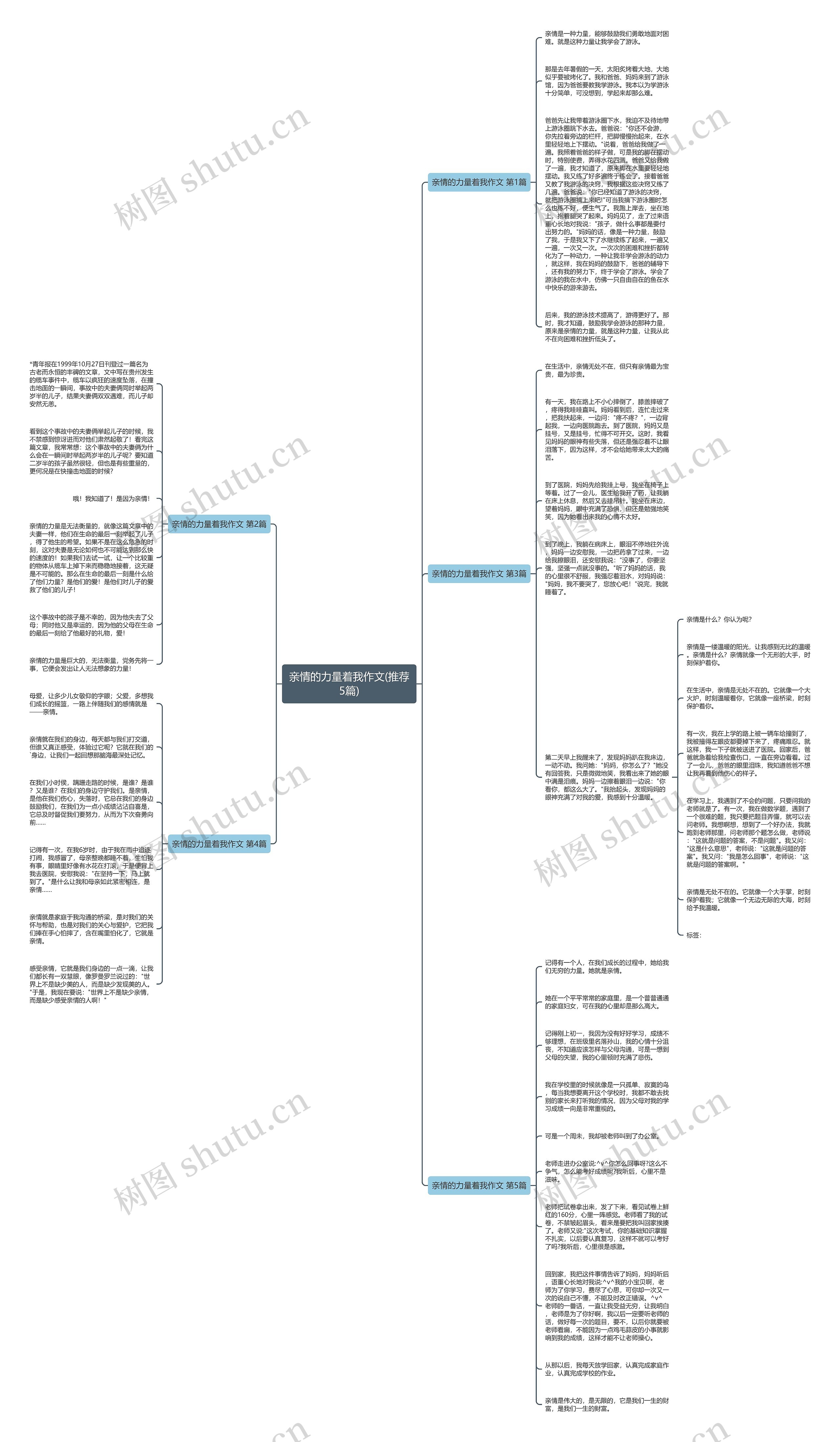 亲情的力量着我作文(推荐5篇)思维导图