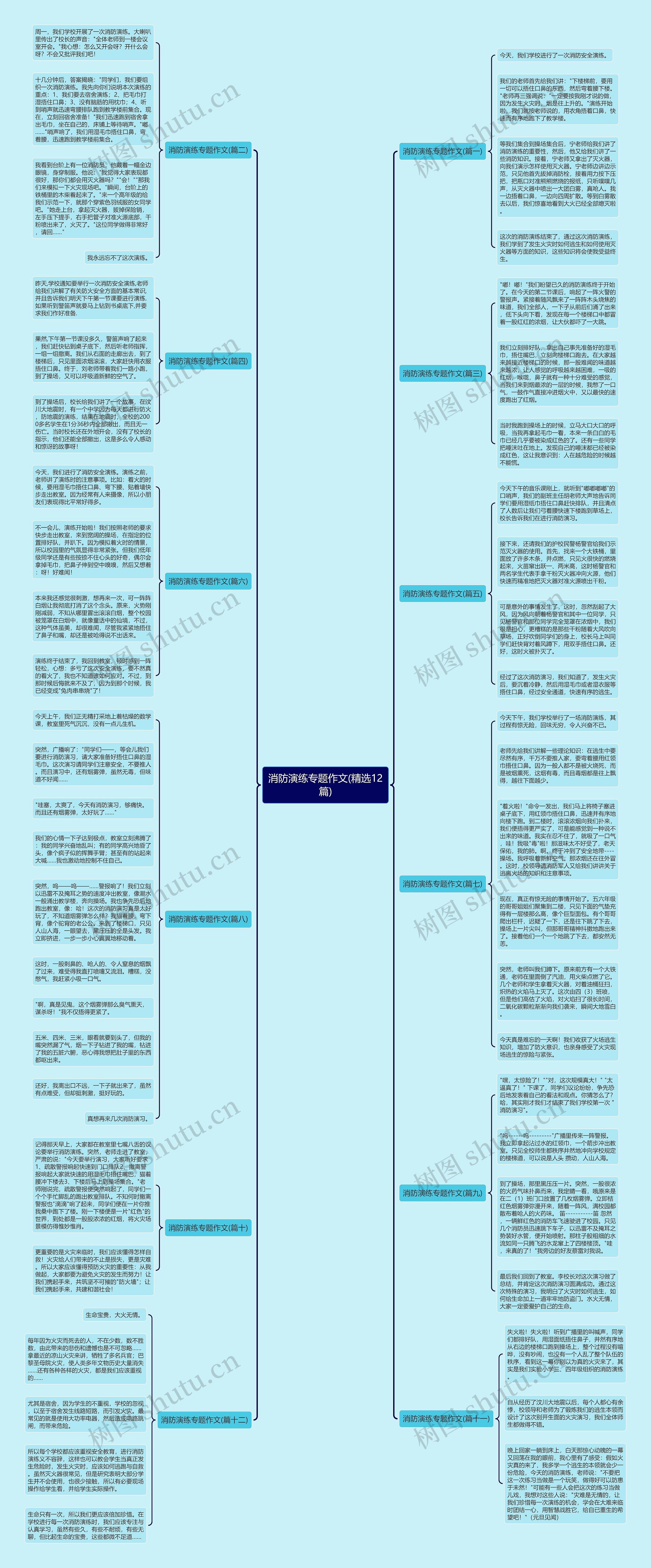 消防演练专题作文(精选12篇)思维导图