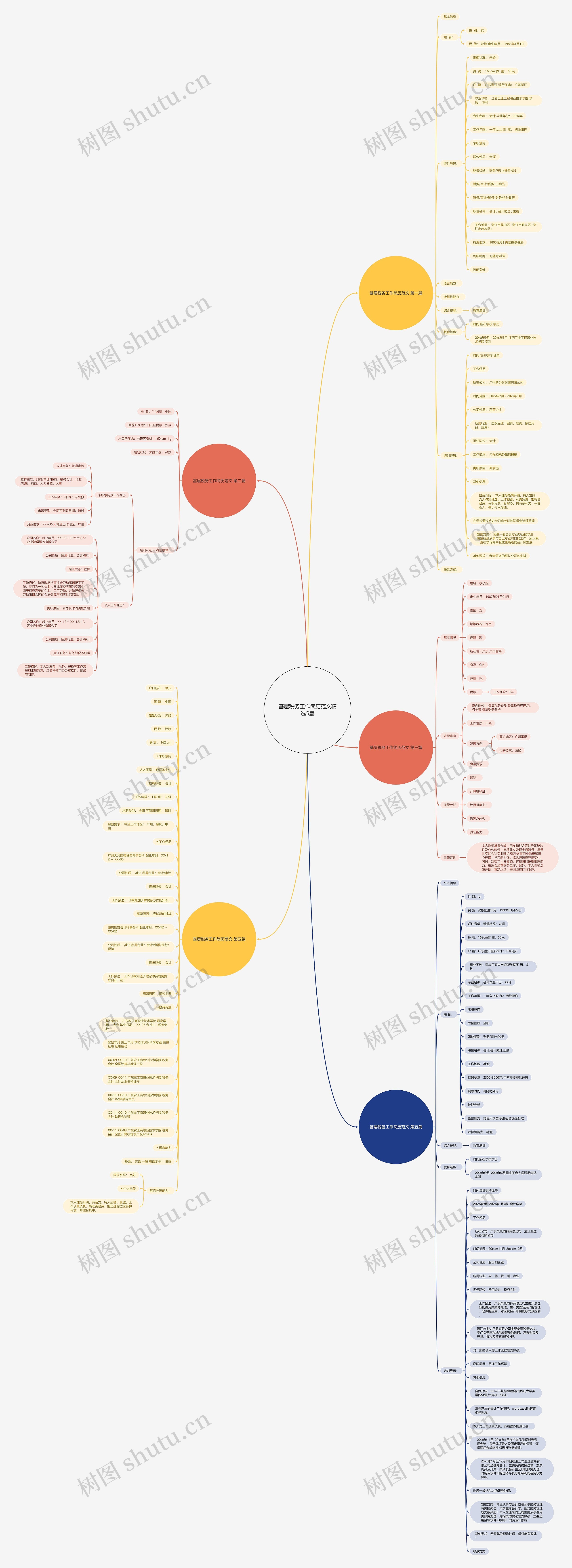 基层税务工作简历范文精选5篇思维导图