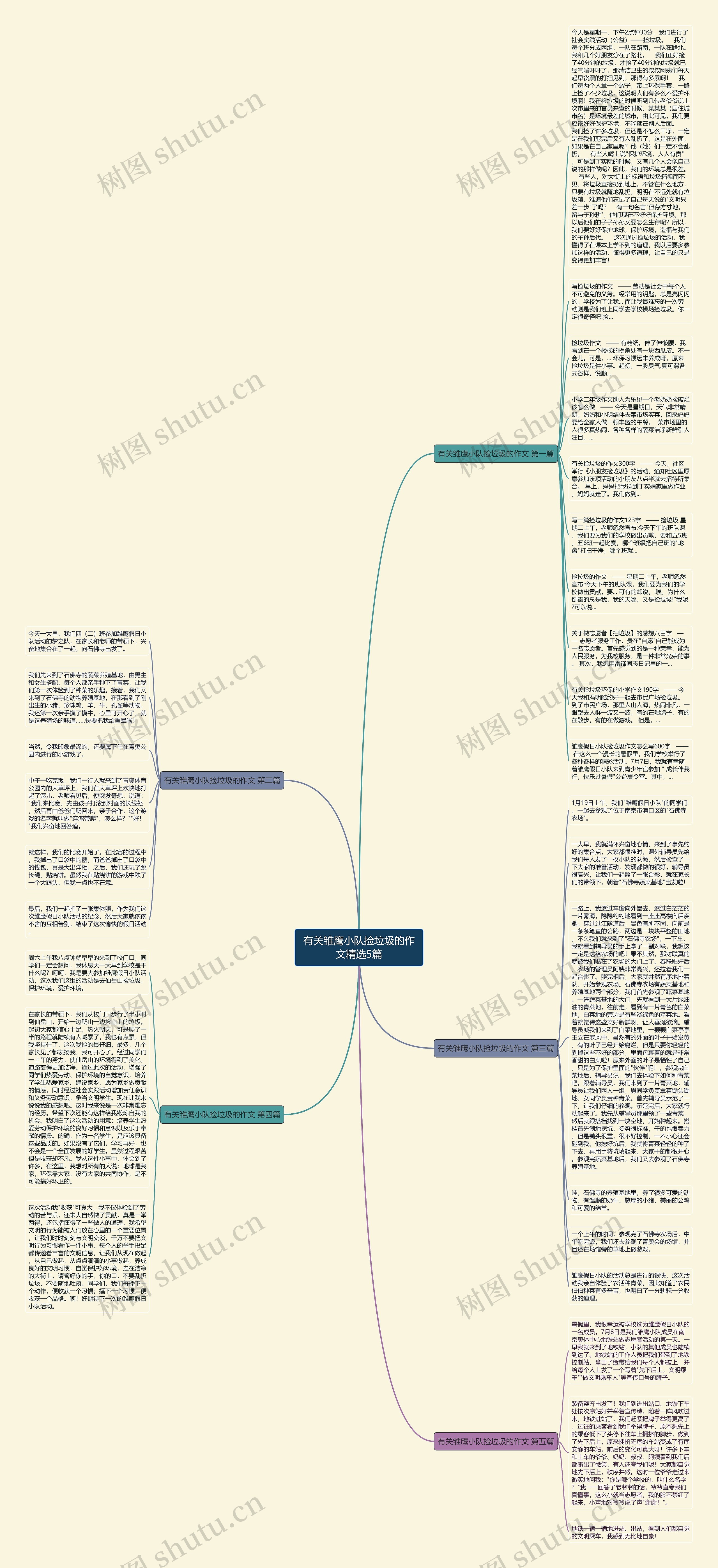 有关雏鹰小队捡垃圾的作文精选5篇思维导图