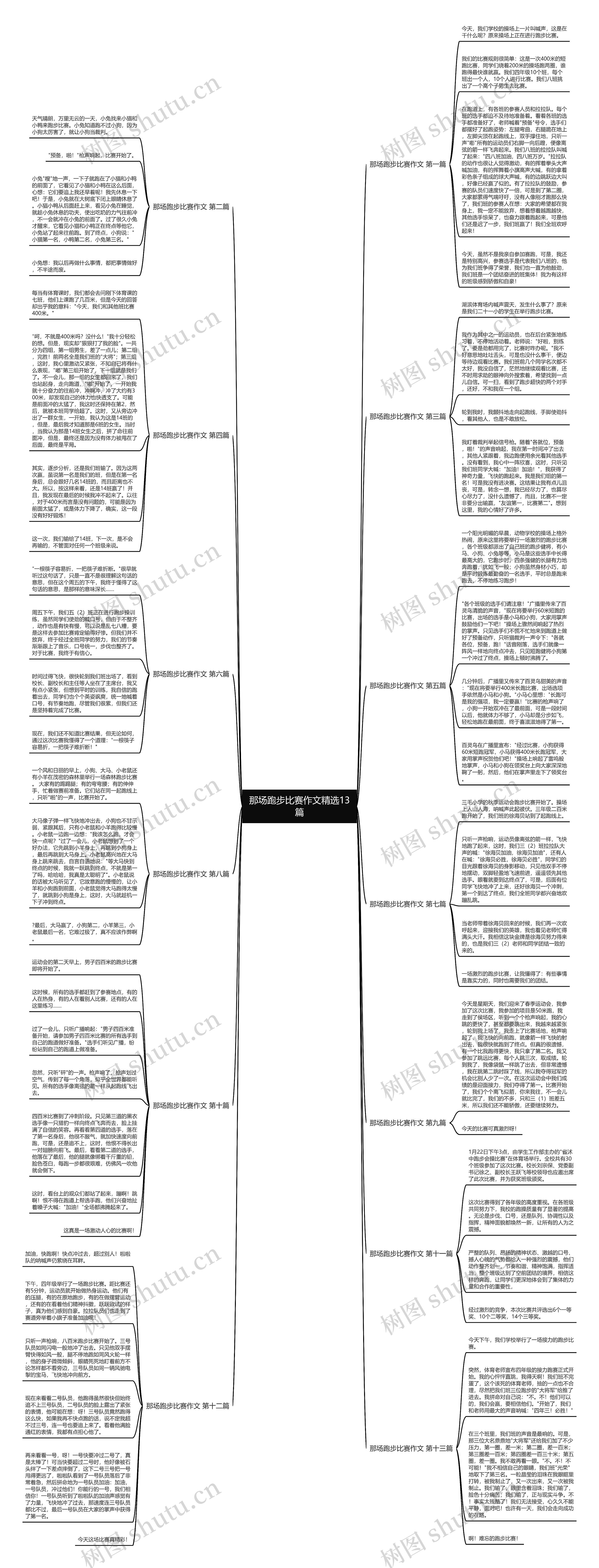 那场跑步比赛作文精选13篇思维导图