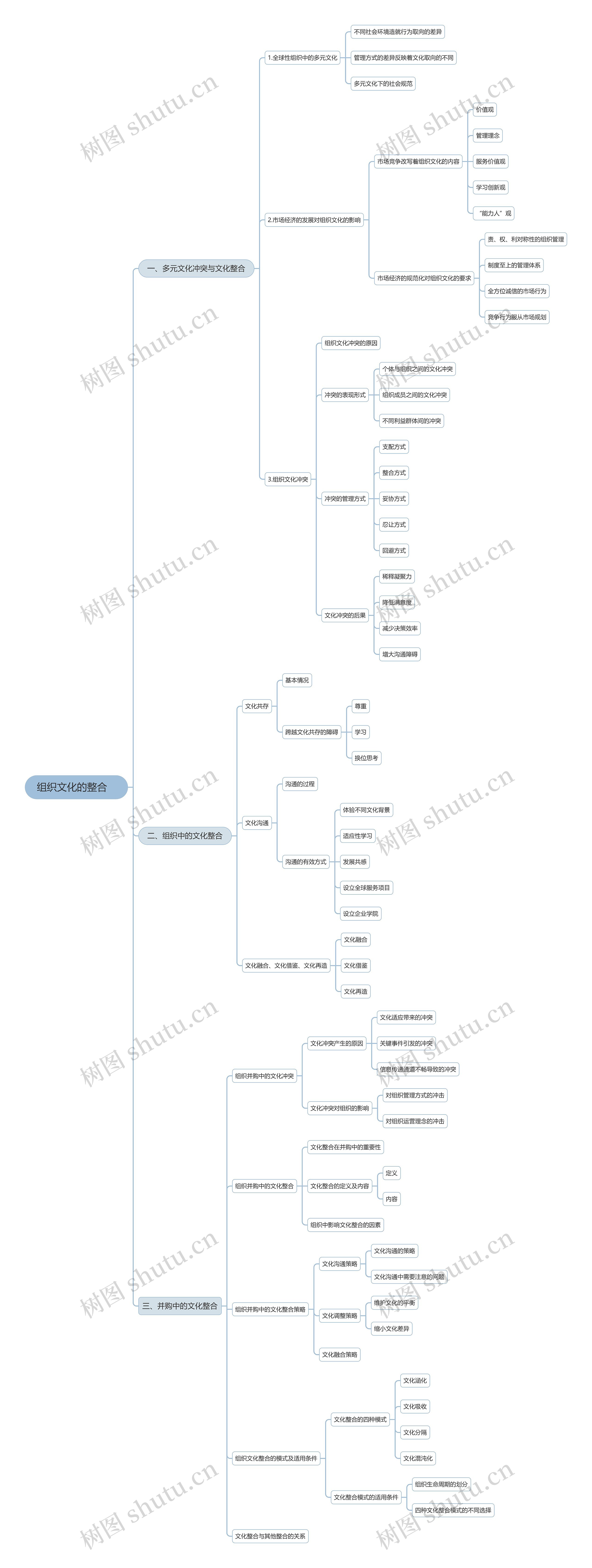 组织文化的整合   思维导图