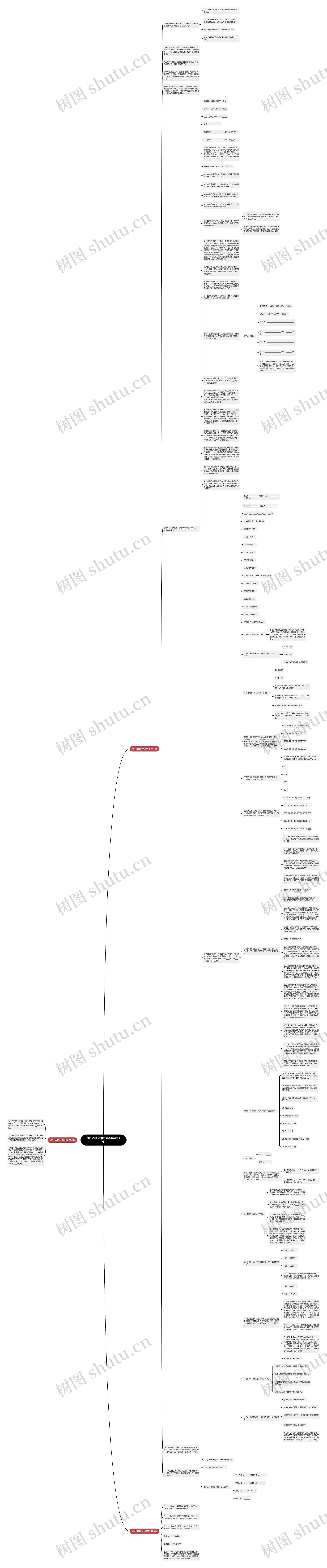 银行转账合同范本(实用3篇)思维导图