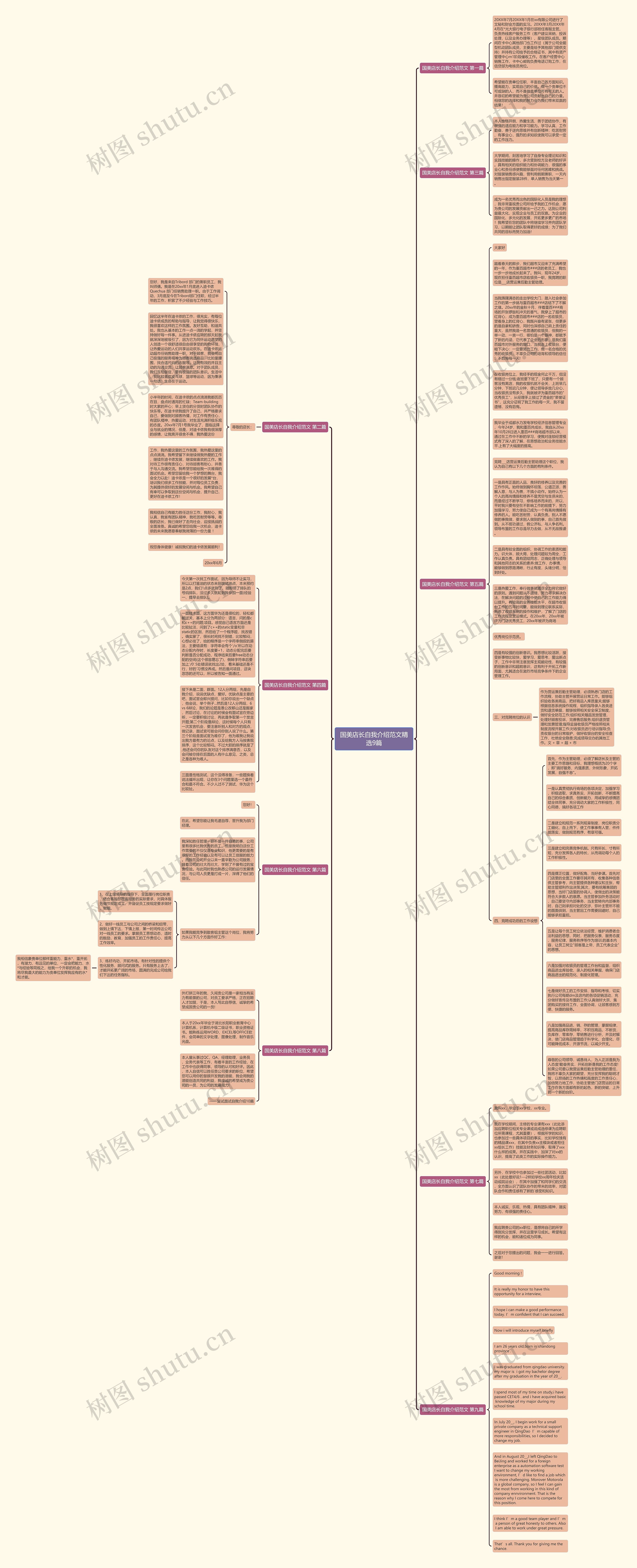 国美店长自我介绍范文精选9篇思维导图
