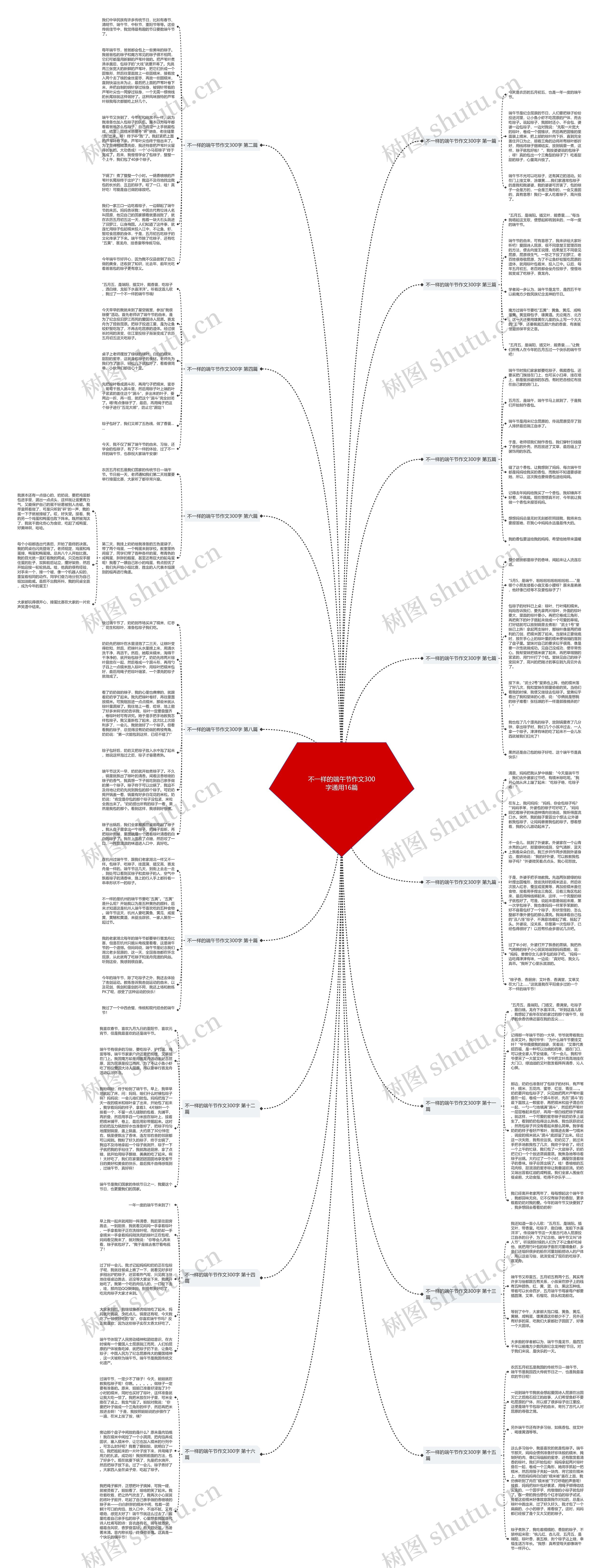 不一样的端午节作文300字通用16篇思维导图
