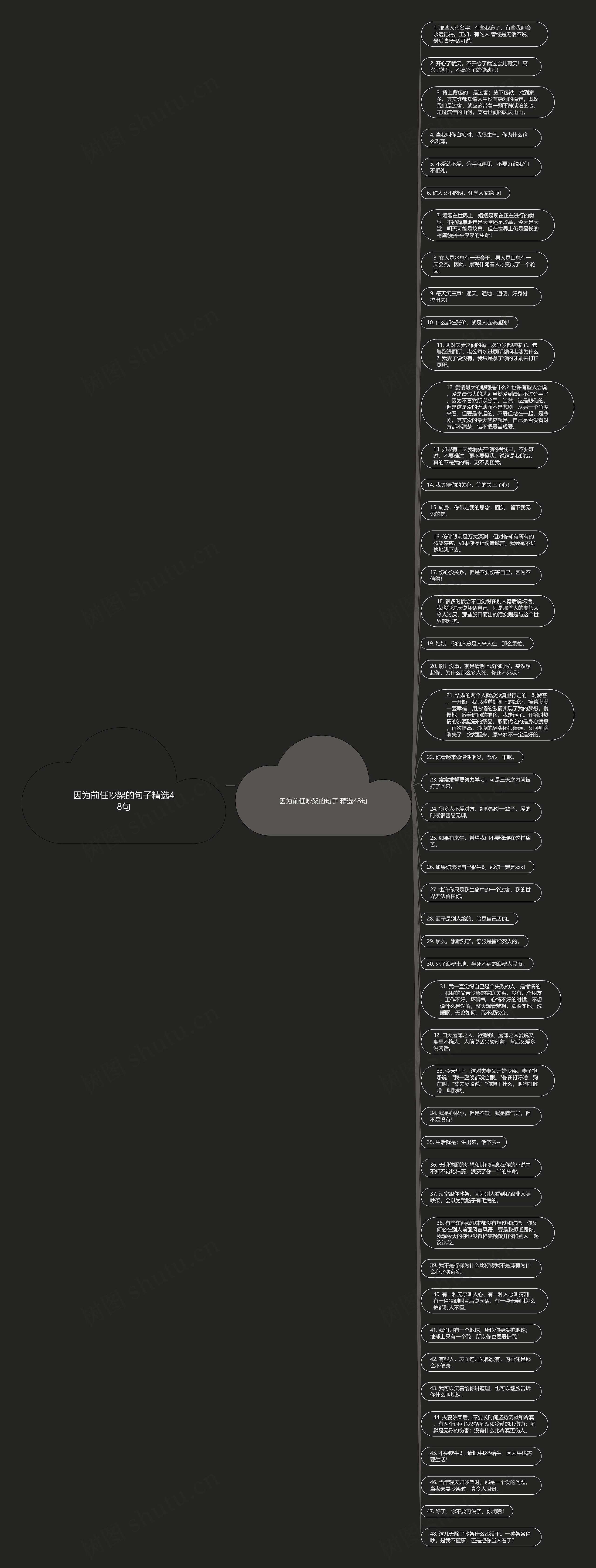因为前任吵架的句子精选48句思维导图