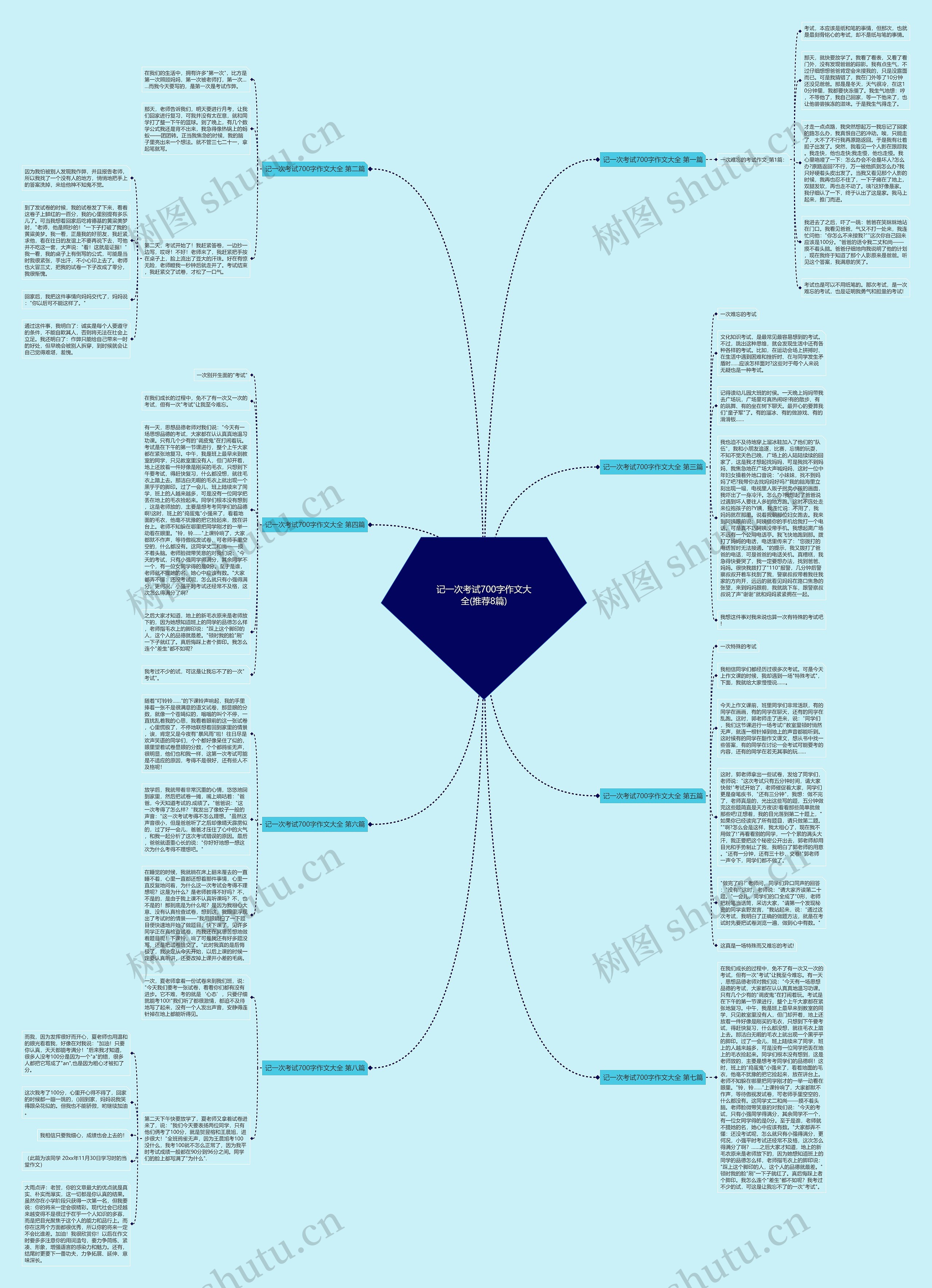记一次考试700字作文大全(推荐8篇)思维导图