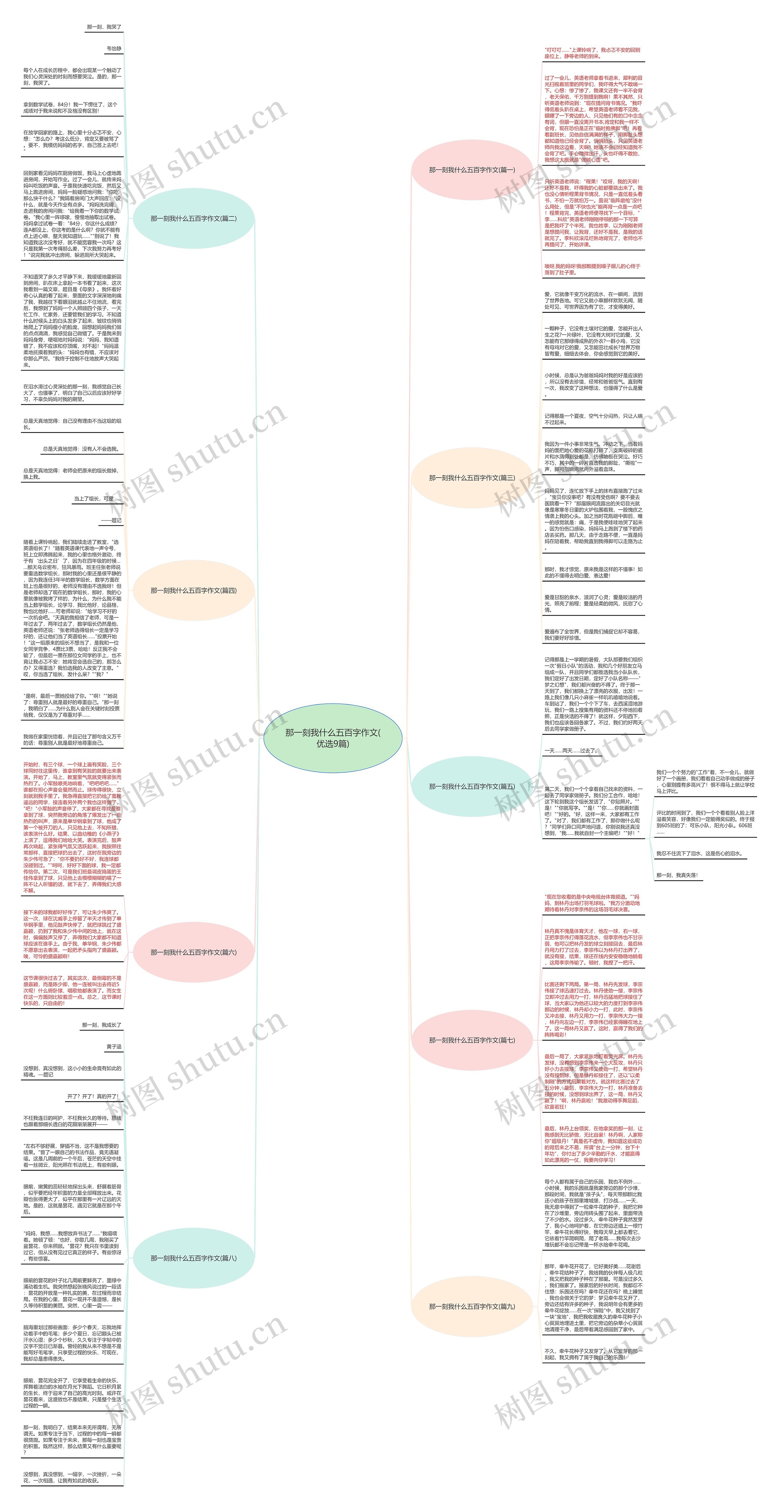 那一刻我什么五百字作文(优选9篇)思维导图