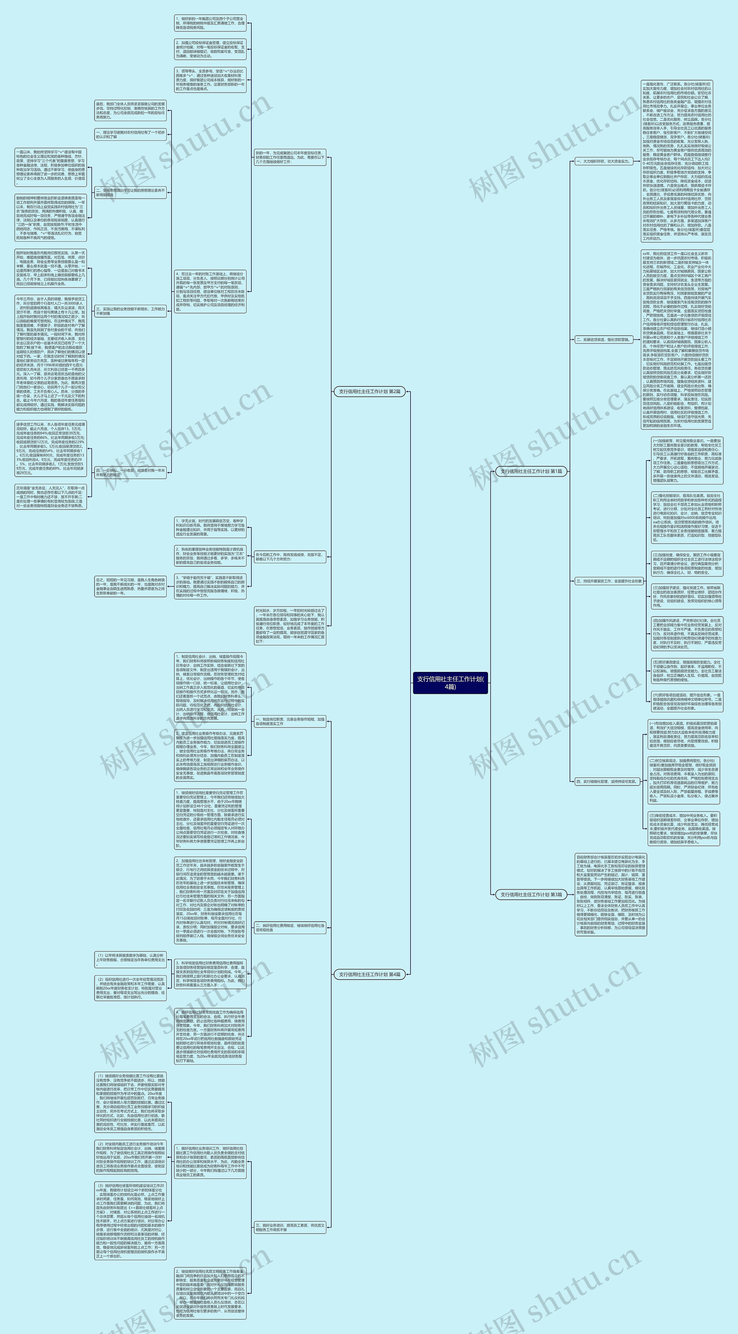 支行信用社主任工作计划(4篇)思维导图