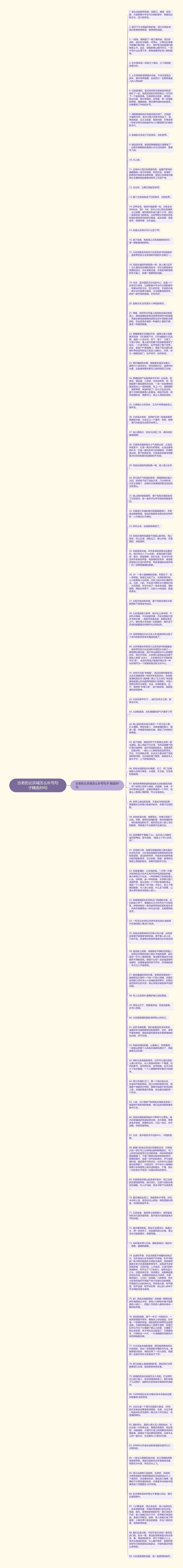 古老的北京城怎么补写句子精选89句思维导图