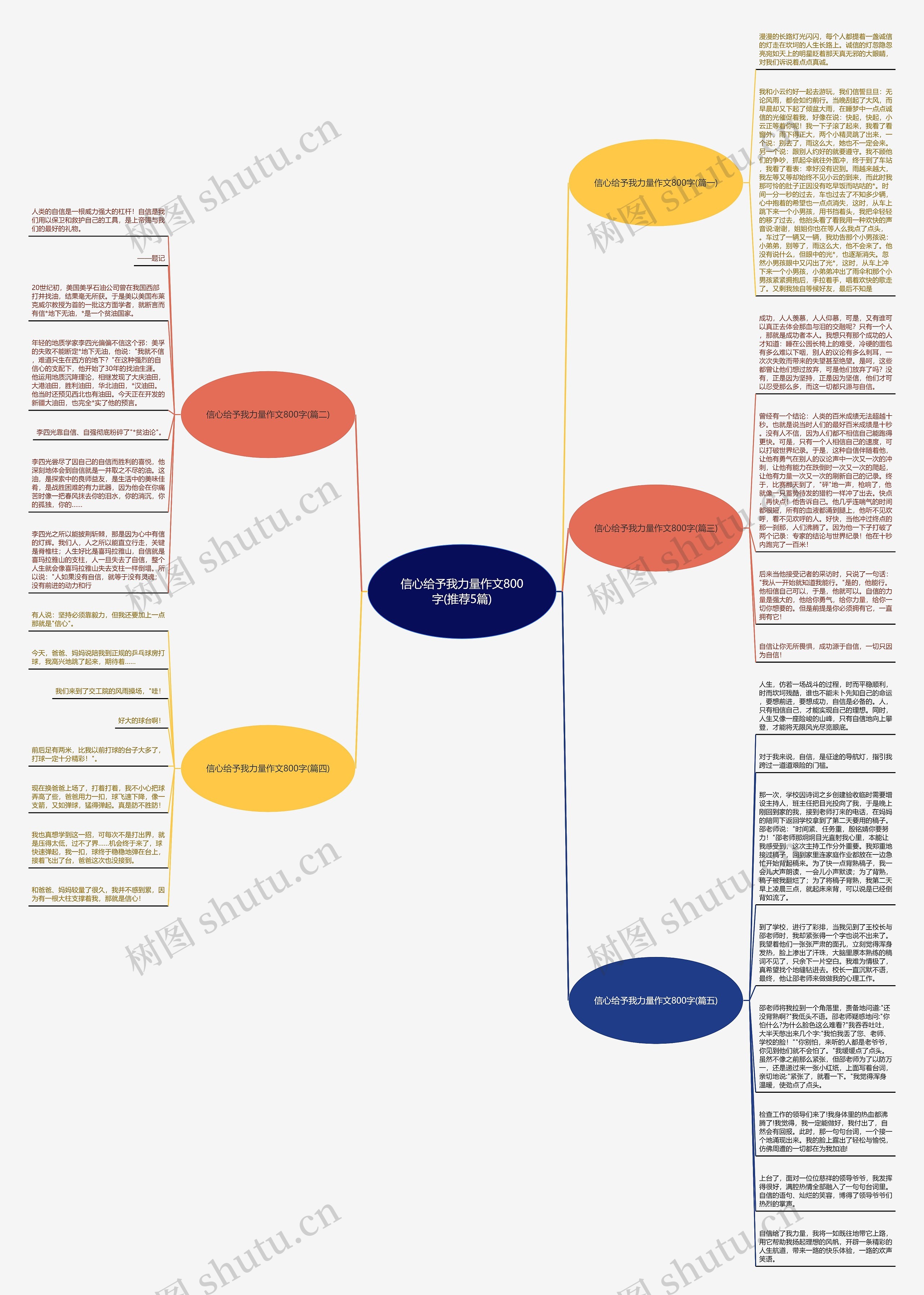 信心给予我力量作文800字(推荐5篇)思维导图