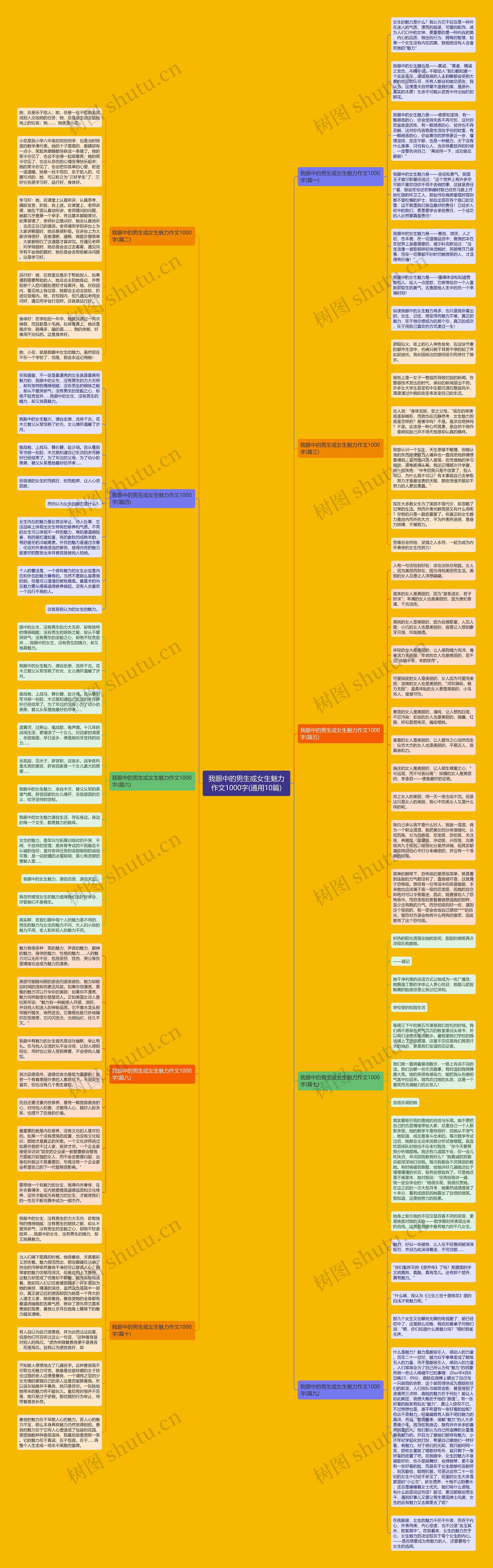 我眼中的男生或女生魅力作文1000字(通用10篇)思维导图