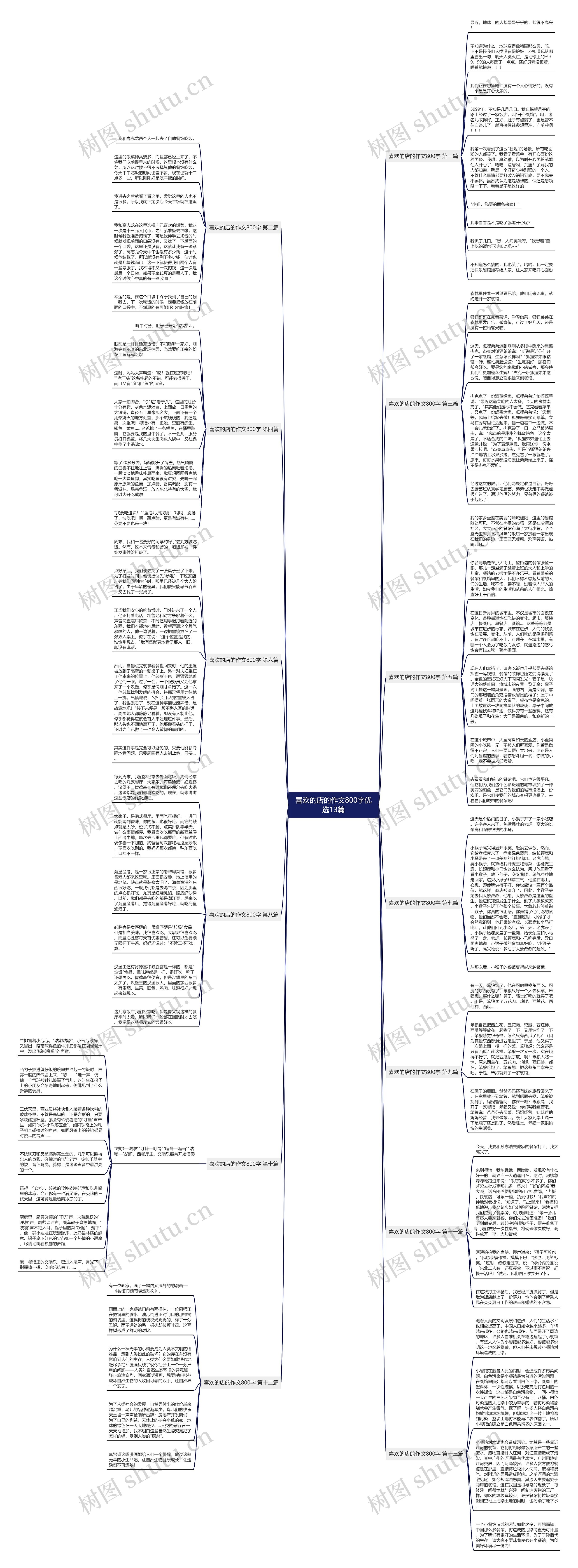 喜欢的店的作文800字优选13篇思维导图