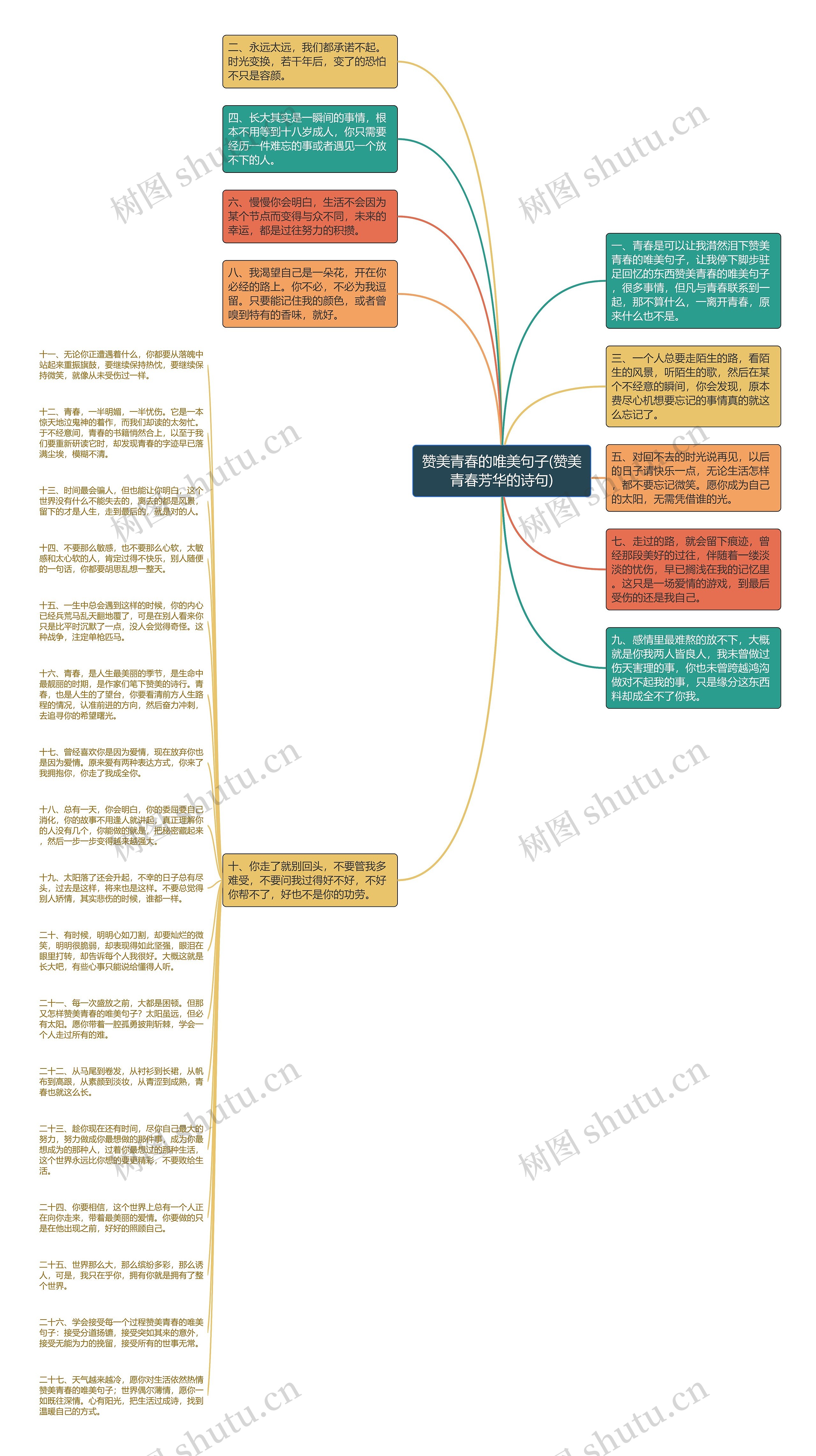 赞美青春的唯美句子(赞美青春芳华的诗句)思维导图