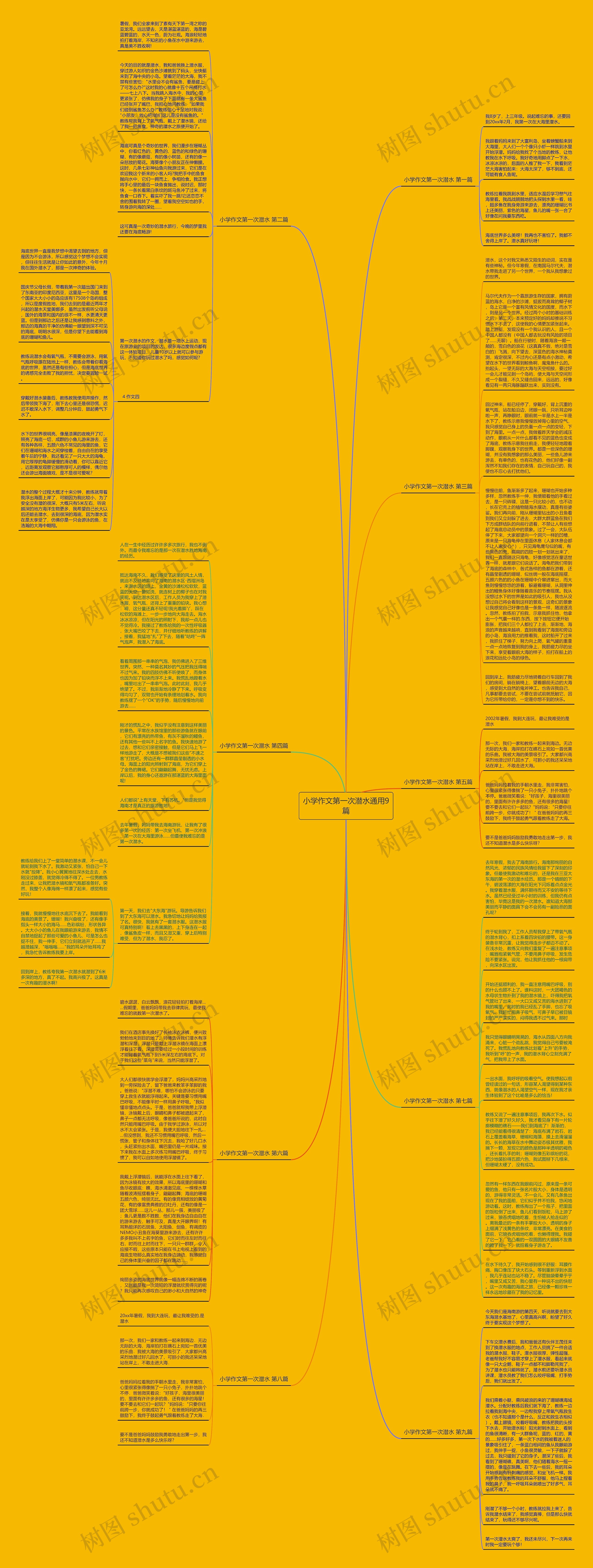 小学作文第一次潜水通用9篇思维导图