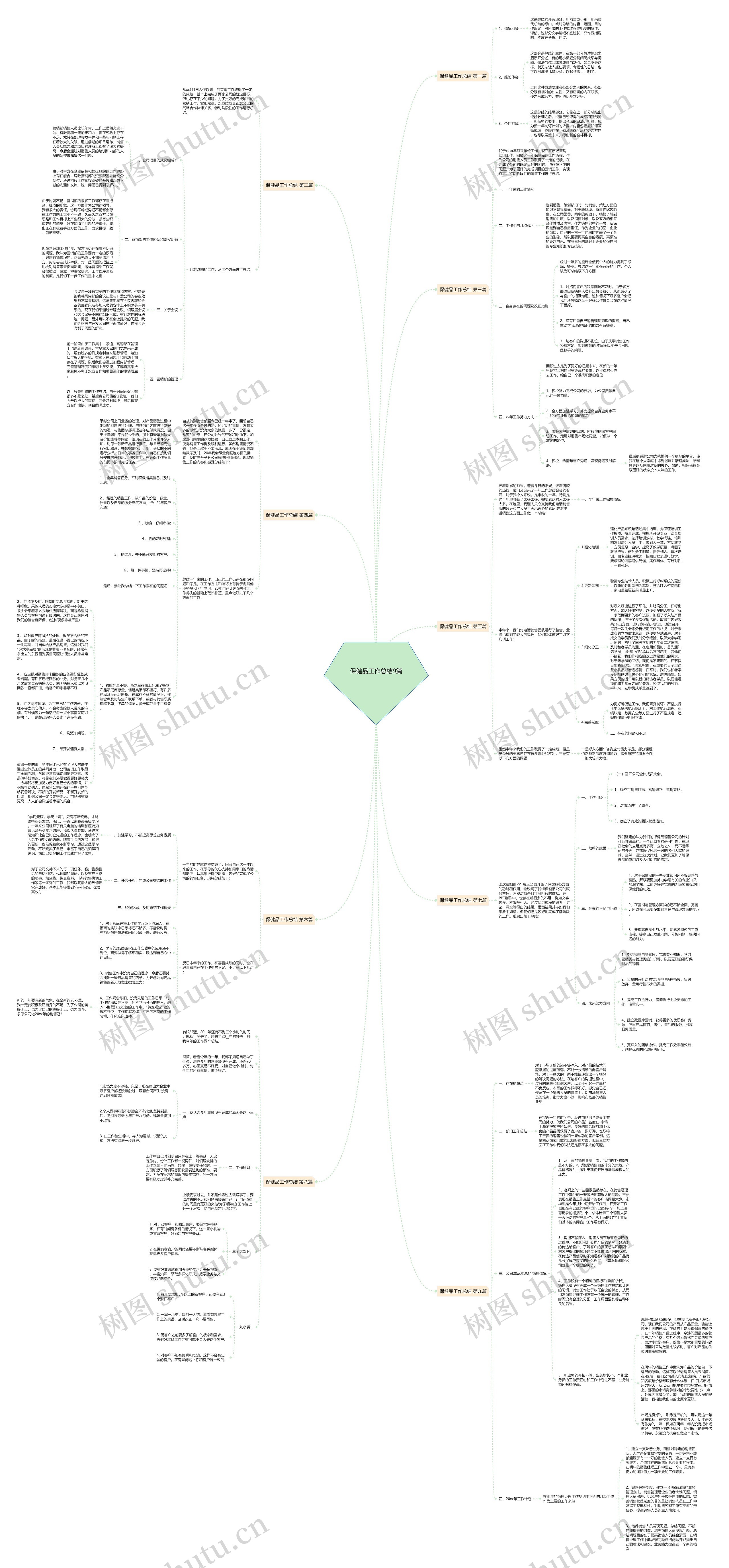 保健品工作总结9篇思维导图