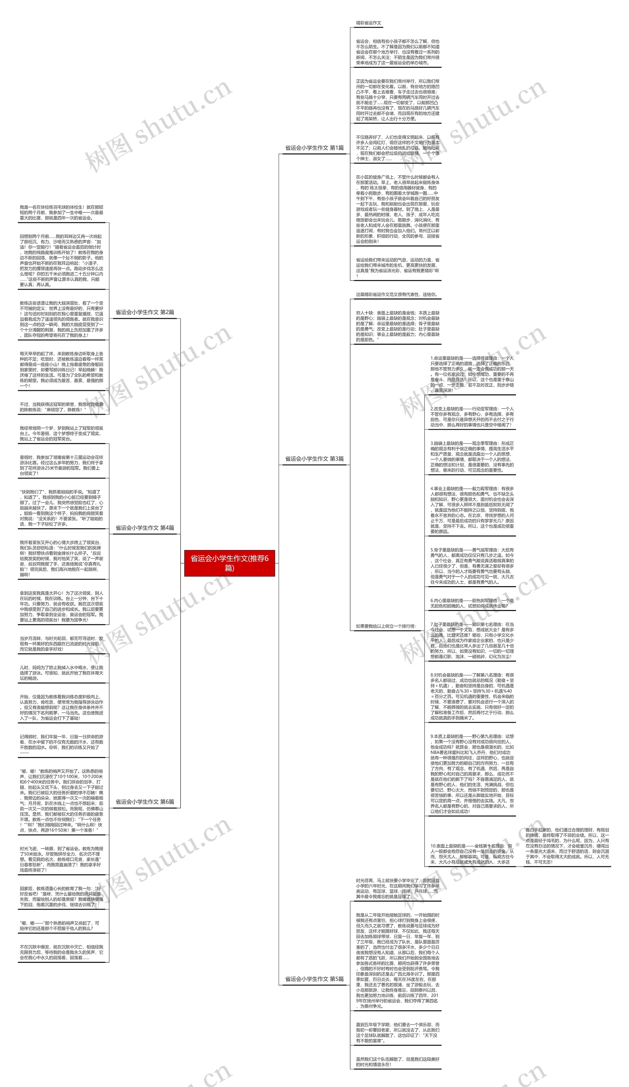 省运会小学生作文(推荐6篇)思维导图