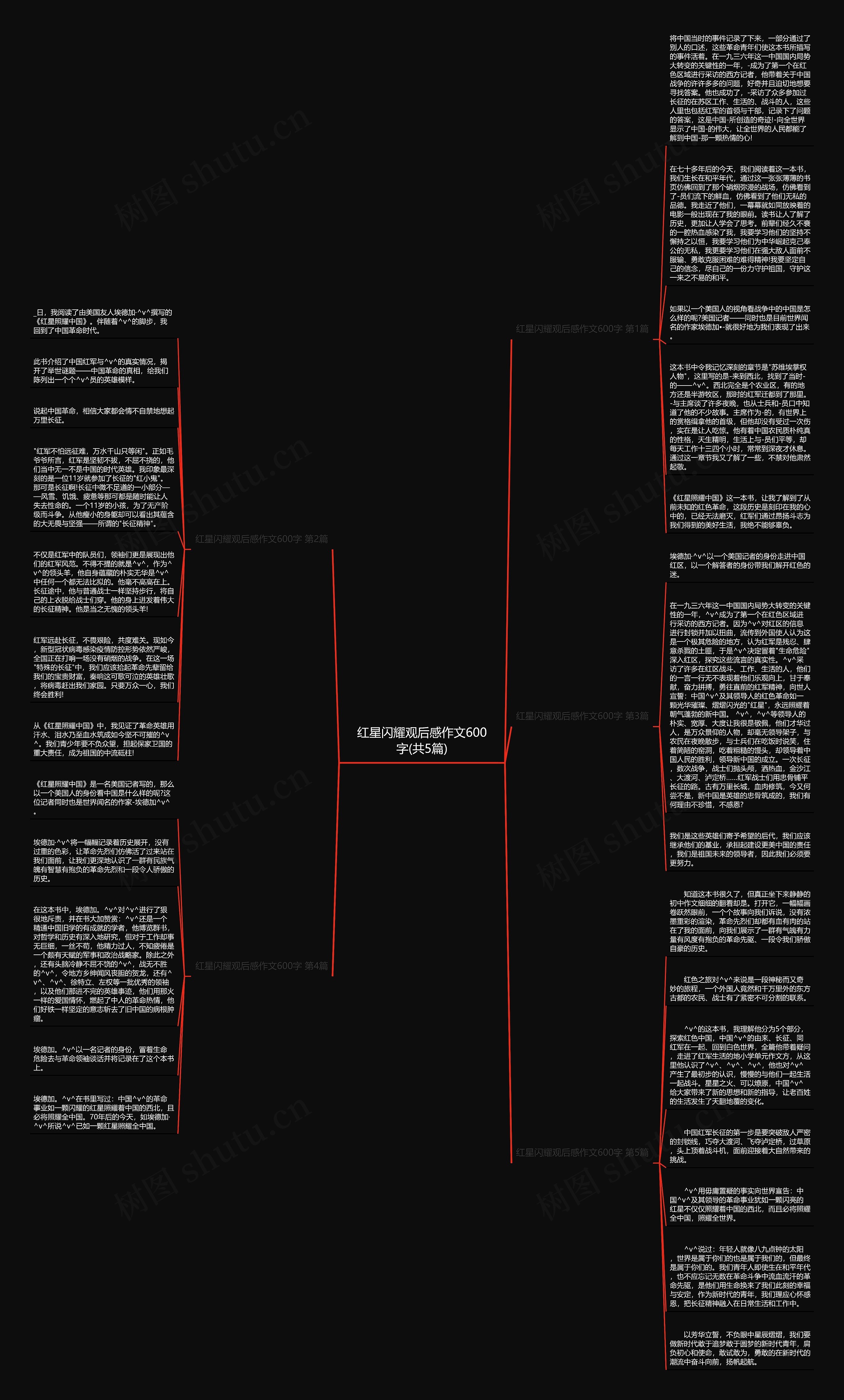 红星闪耀观后感作文600字(共5篇)思维导图