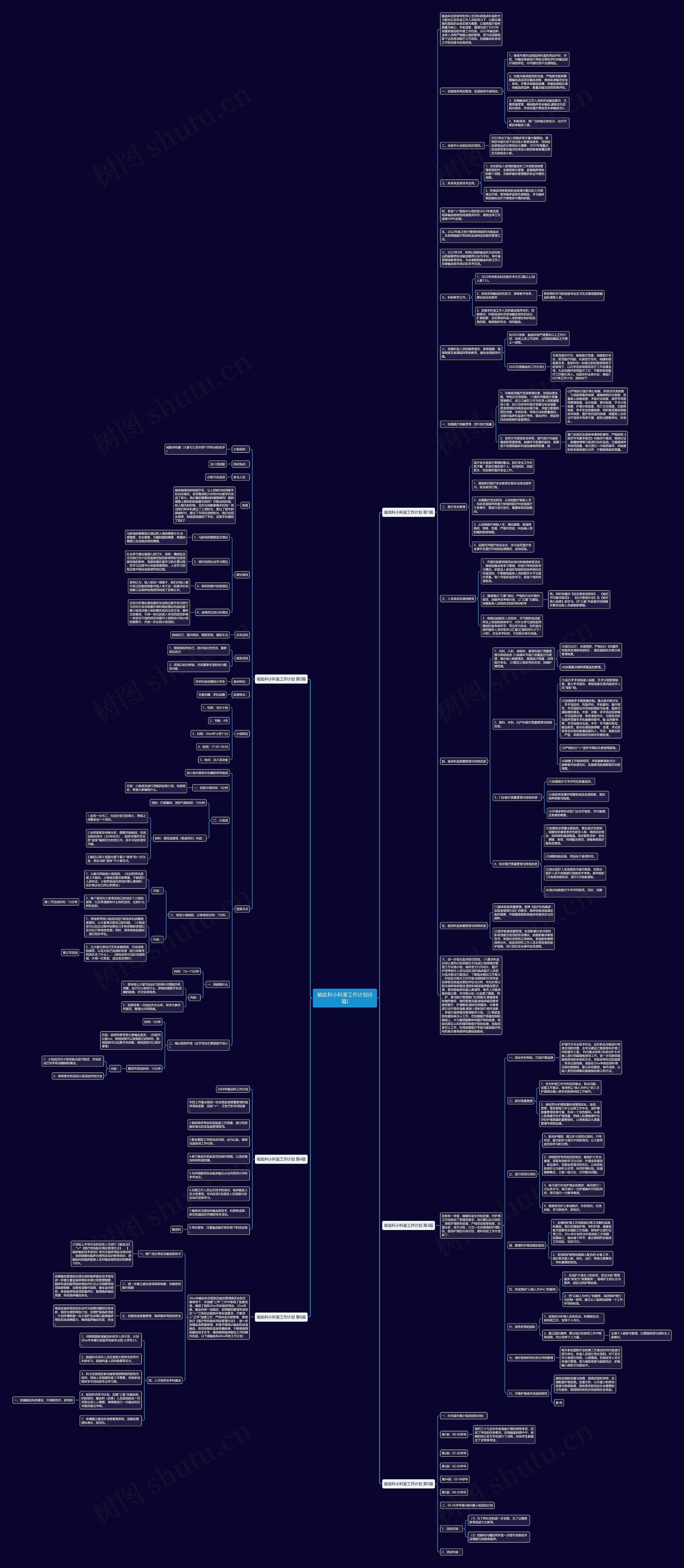 输血科小科室工作计划(6篇)思维导图