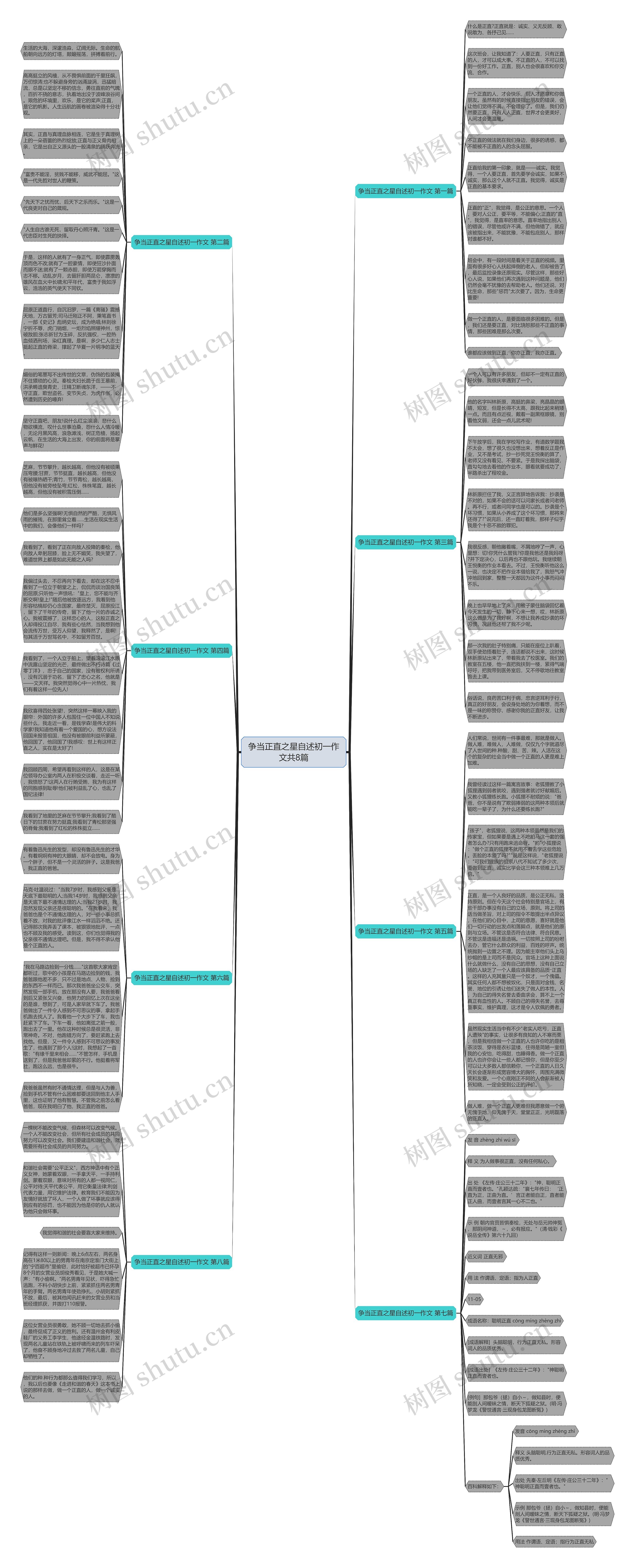 争当正直之星自述初一作文共8篇思维导图