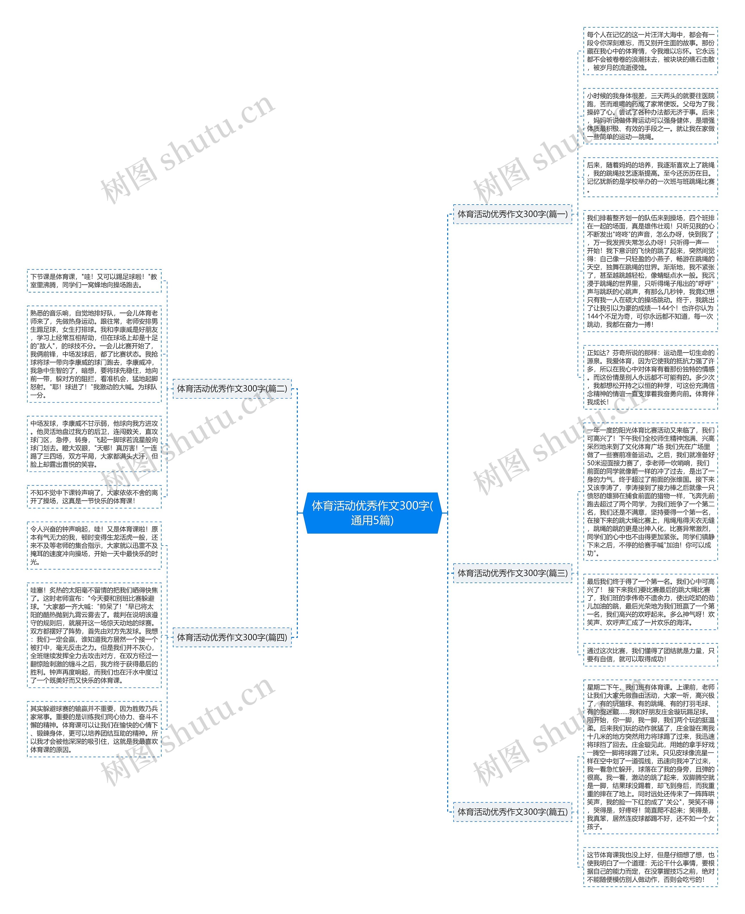 体育活动优秀作文300字(通用5篇)思维导图
