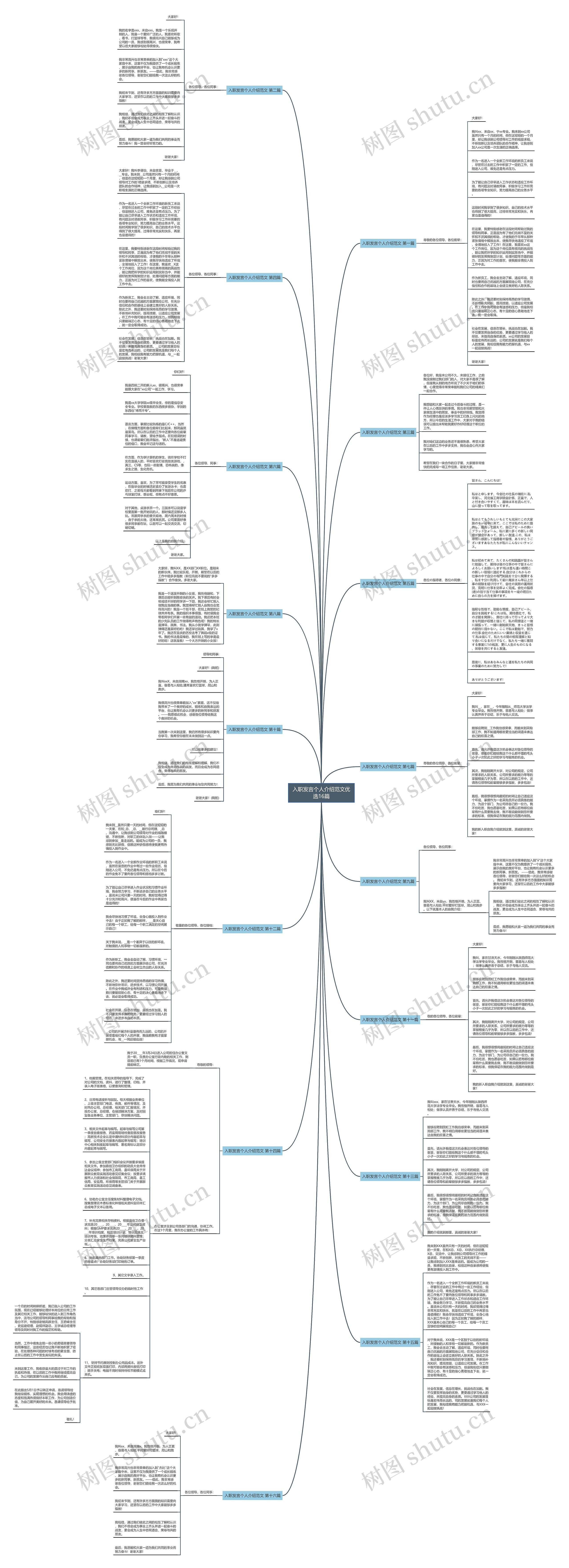 入职发言个人介绍范文优选16篇思维导图
