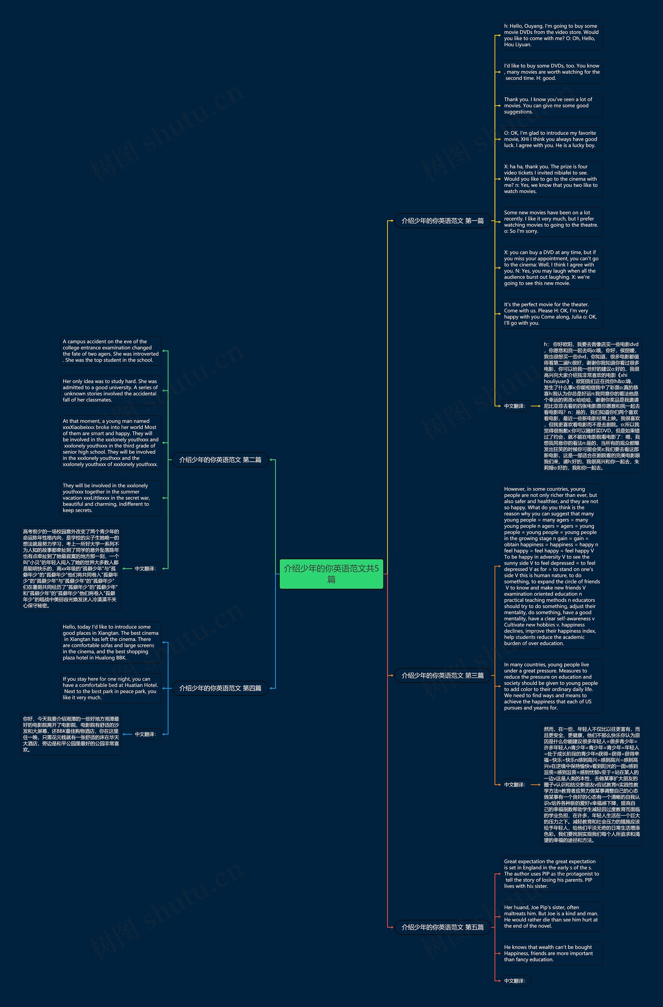 介绍少年的你英语范文共5篇思维导图