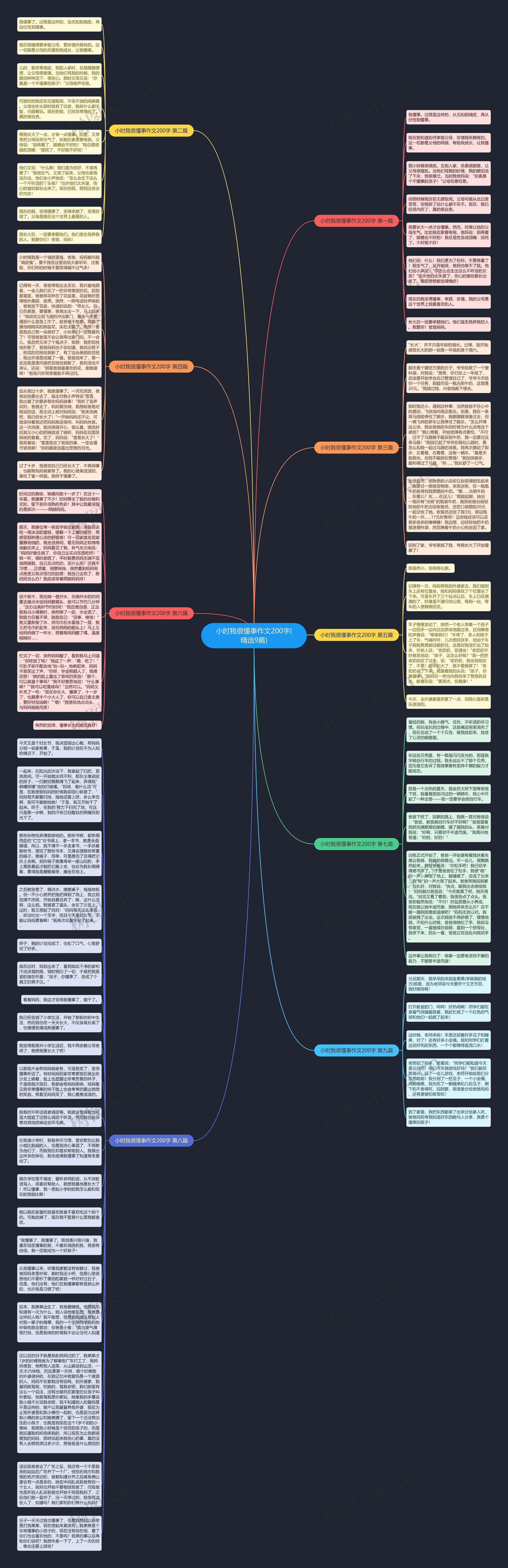 小时我很懂事作文200字(精选9篇)思维导图高清图 小时我很懂事作文200字(精选9篇)思维导图