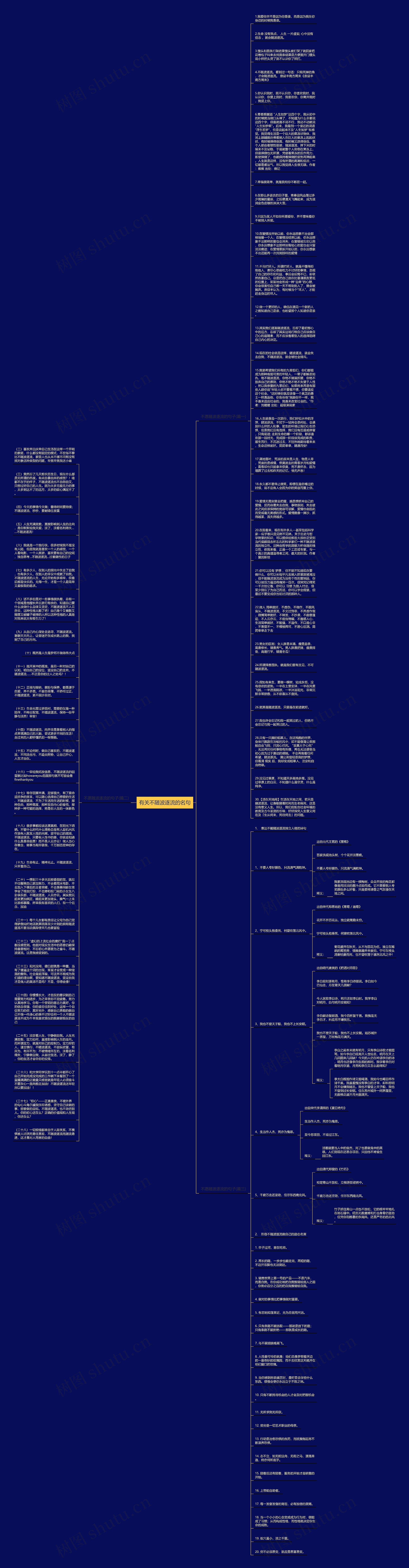 有关不随波逐流的名句思维导图