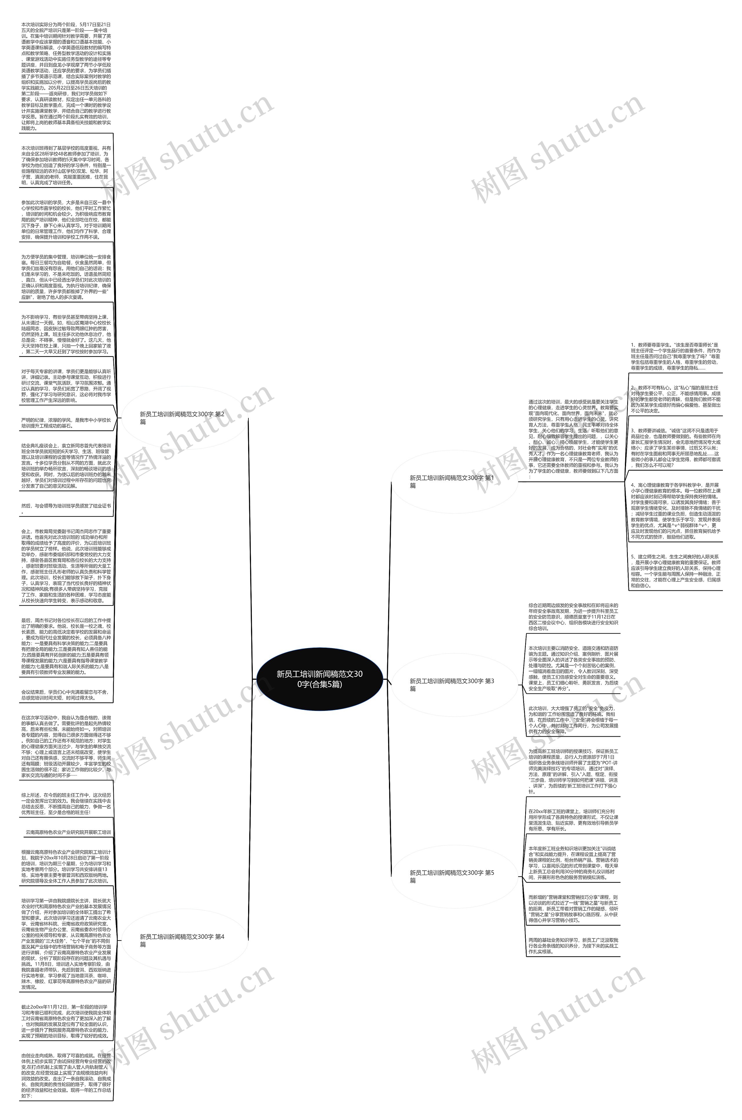 新员工培训新闻稿范文300字(合集5篇)思维导图