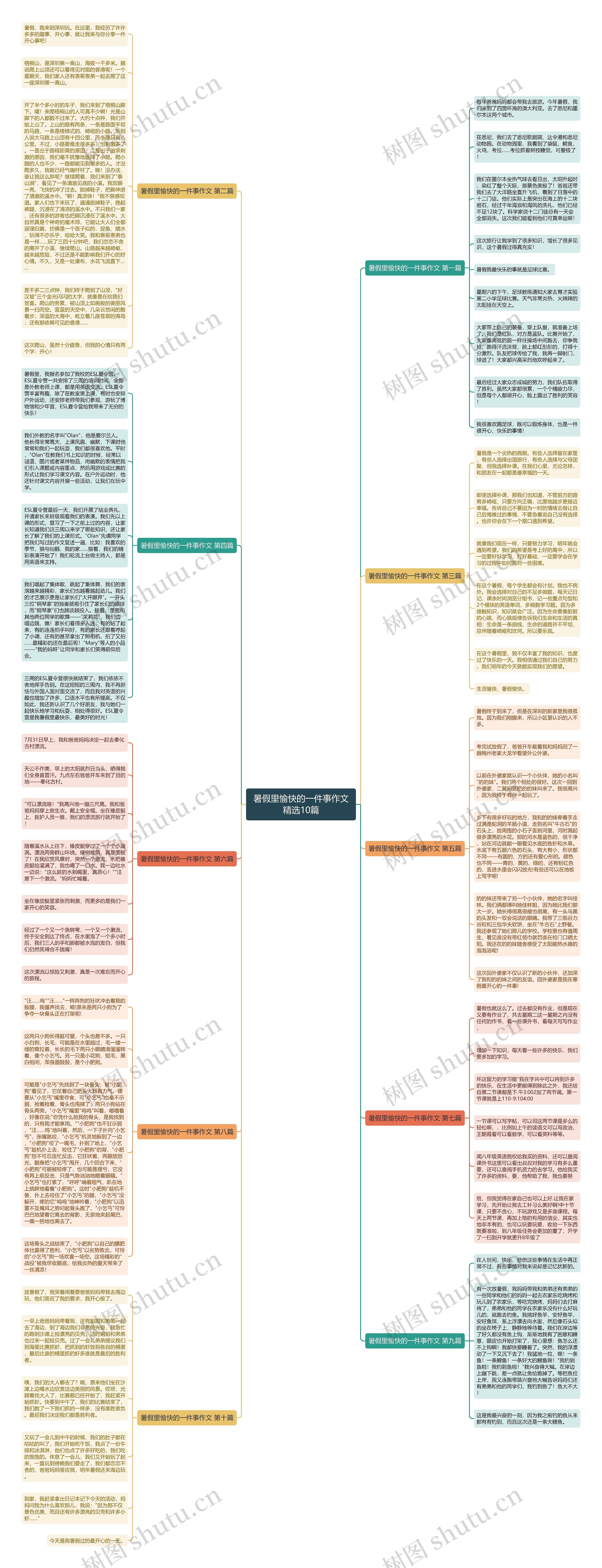 暑假里愉快的一件事作文精选10篇思维导图