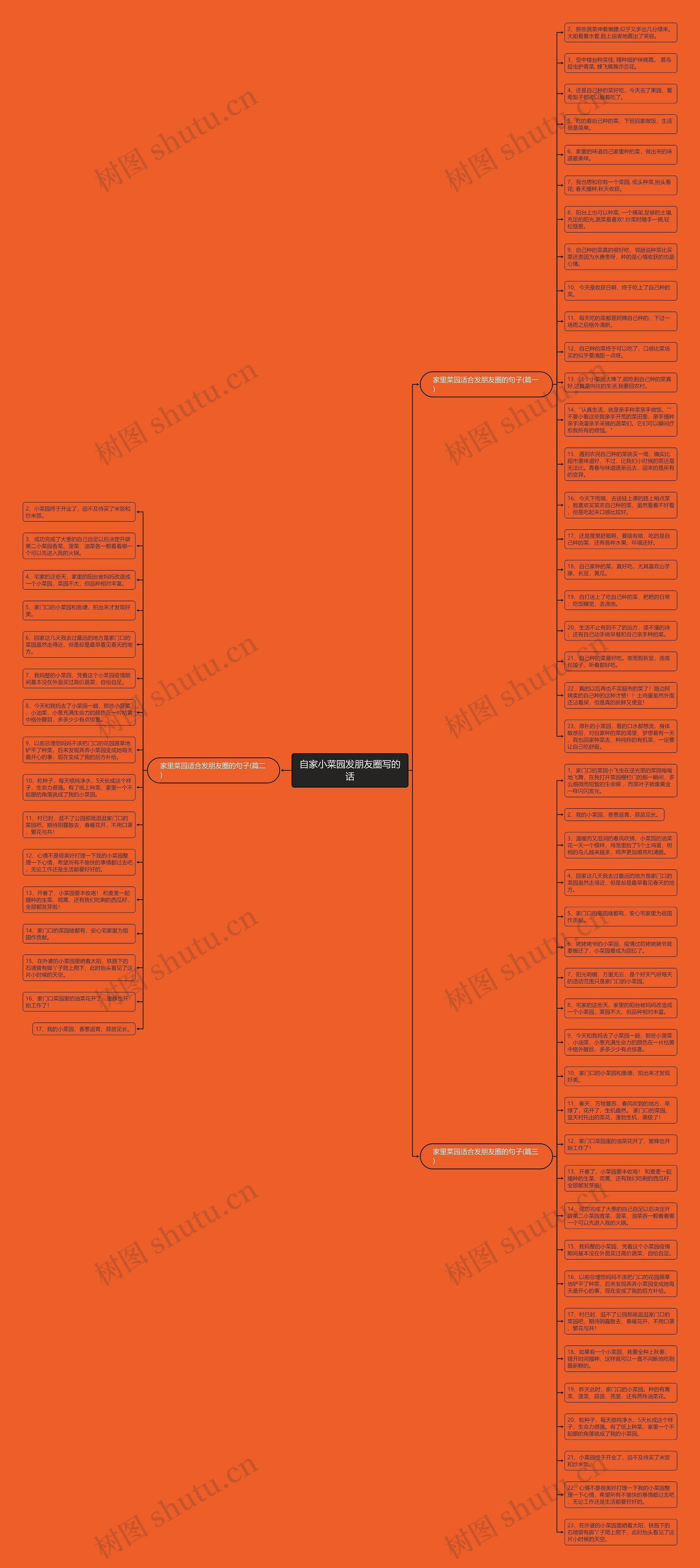 自家小菜园发朋友圈写的话思维导图