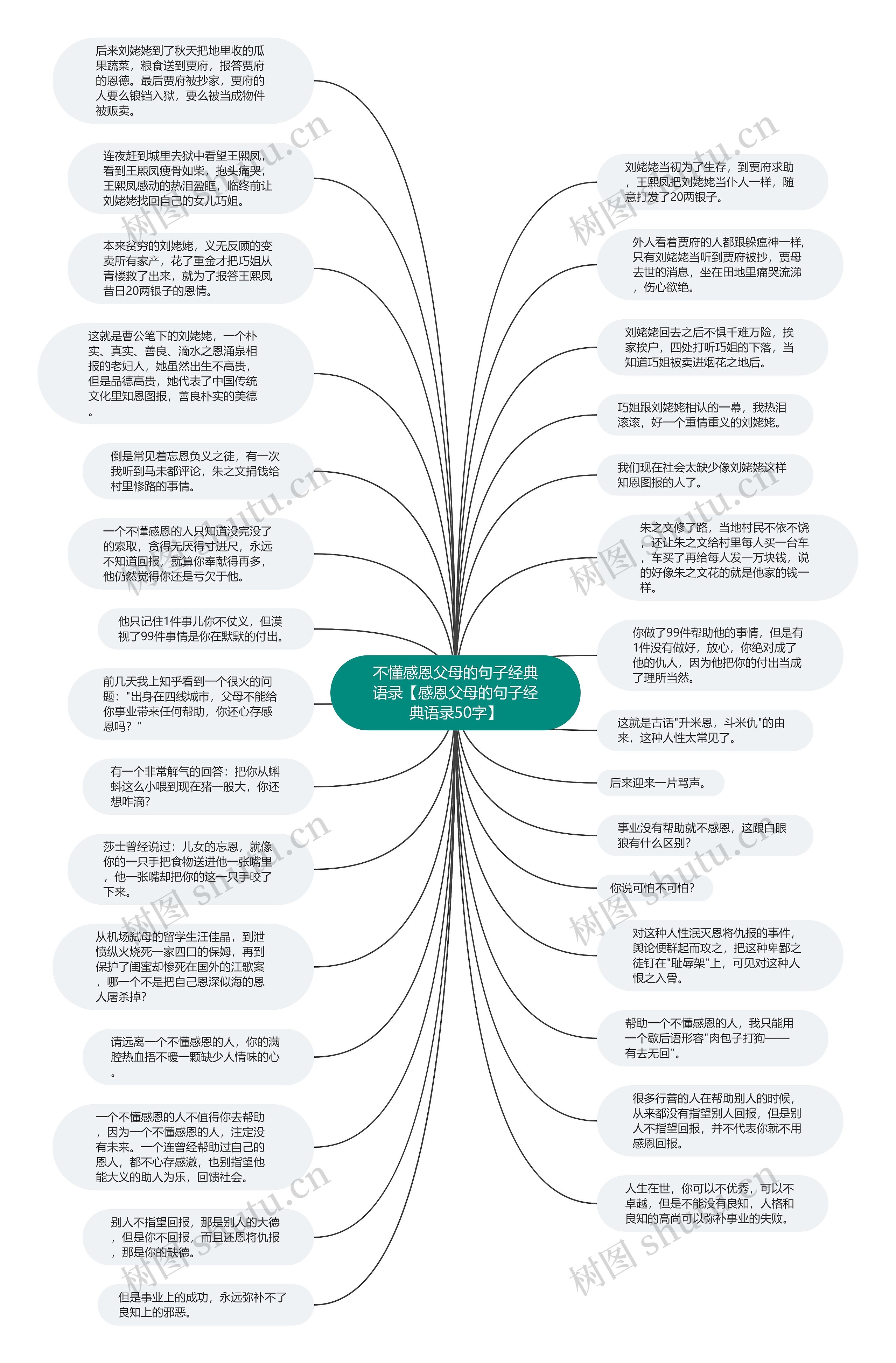 不懂感恩父母的句子经典语录【感恩父母的句子经典语录50字】思维导图