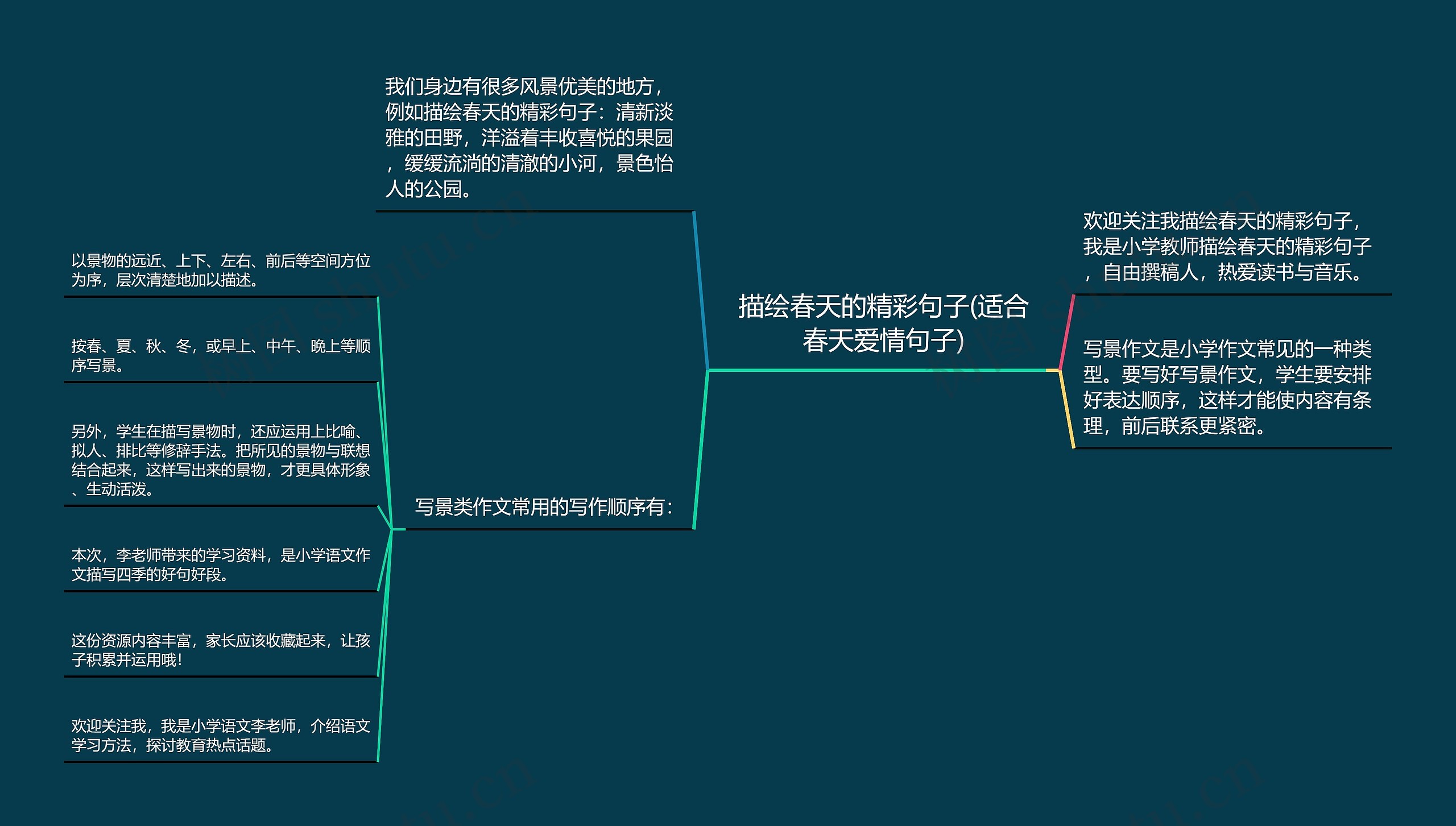 描绘春天的精彩句子(适合春天爱情句子)思维导图