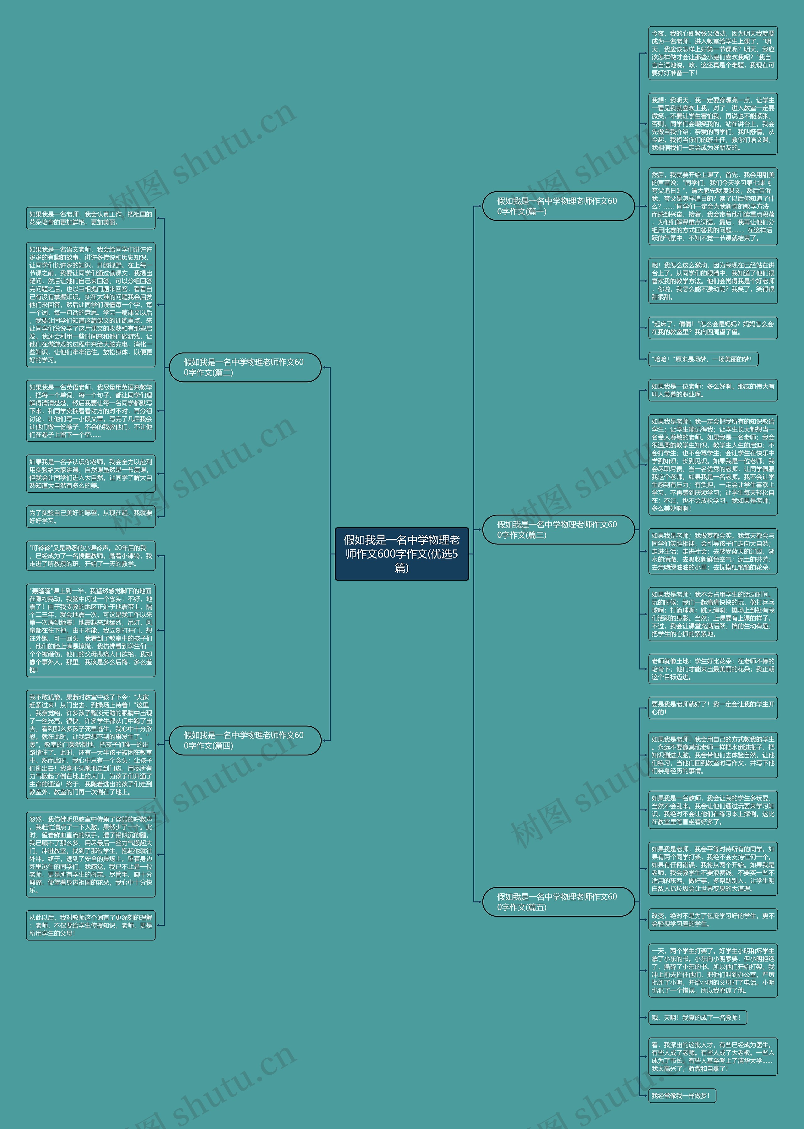 假如我是一名中学物理老师作文600字作文(优选5篇)思维导图
