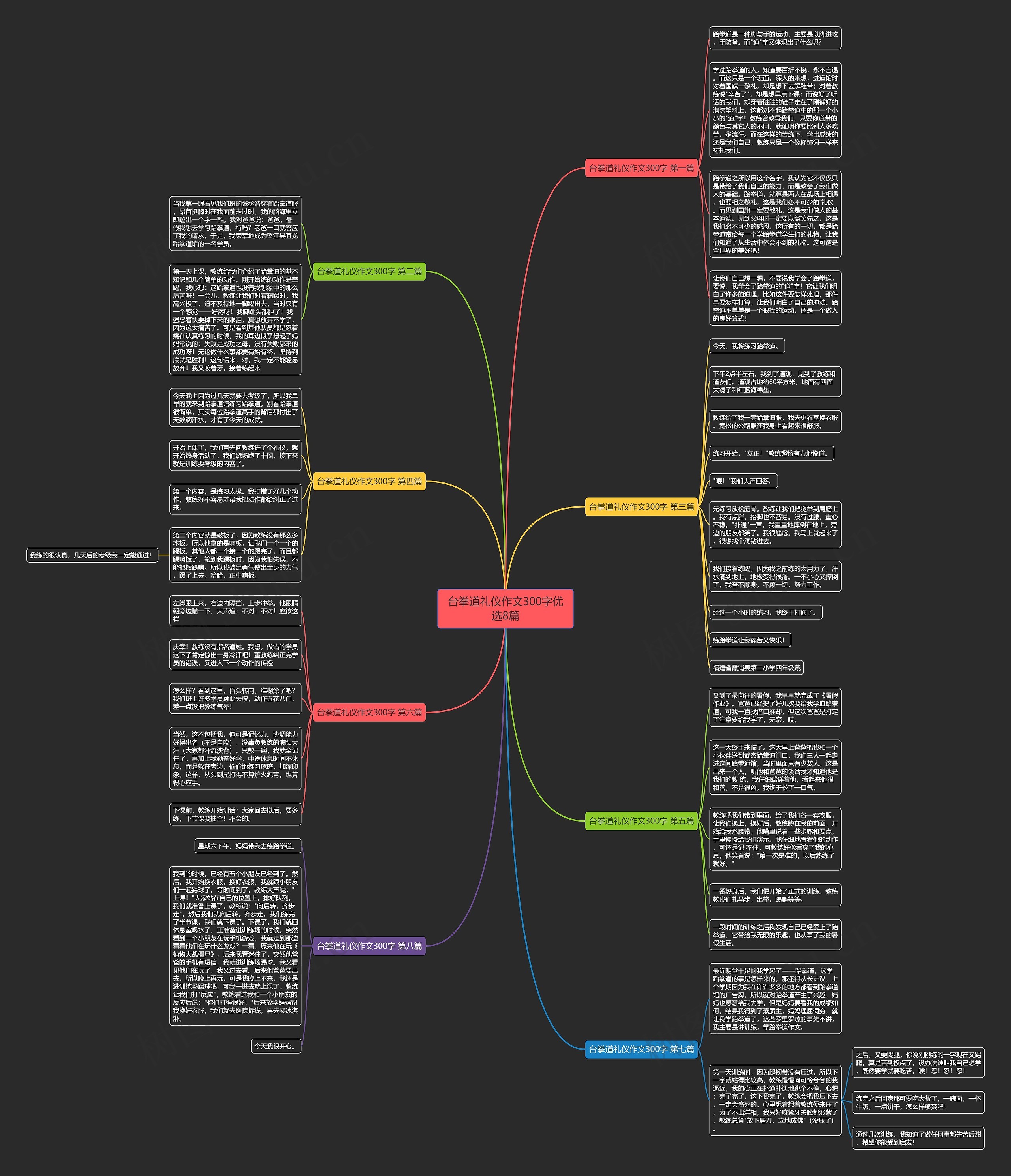 台拳道礼仪作文300字优选8篇思维导图