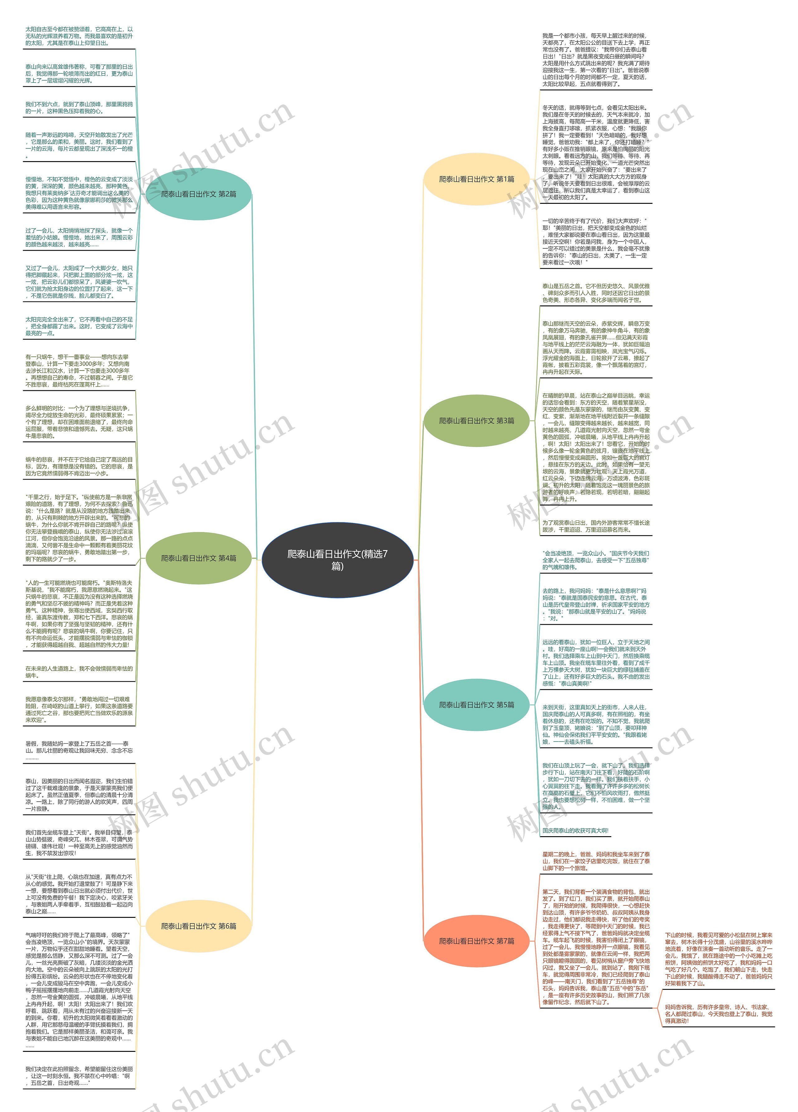 爬泰山看日出作文(精选7篇)思维导图