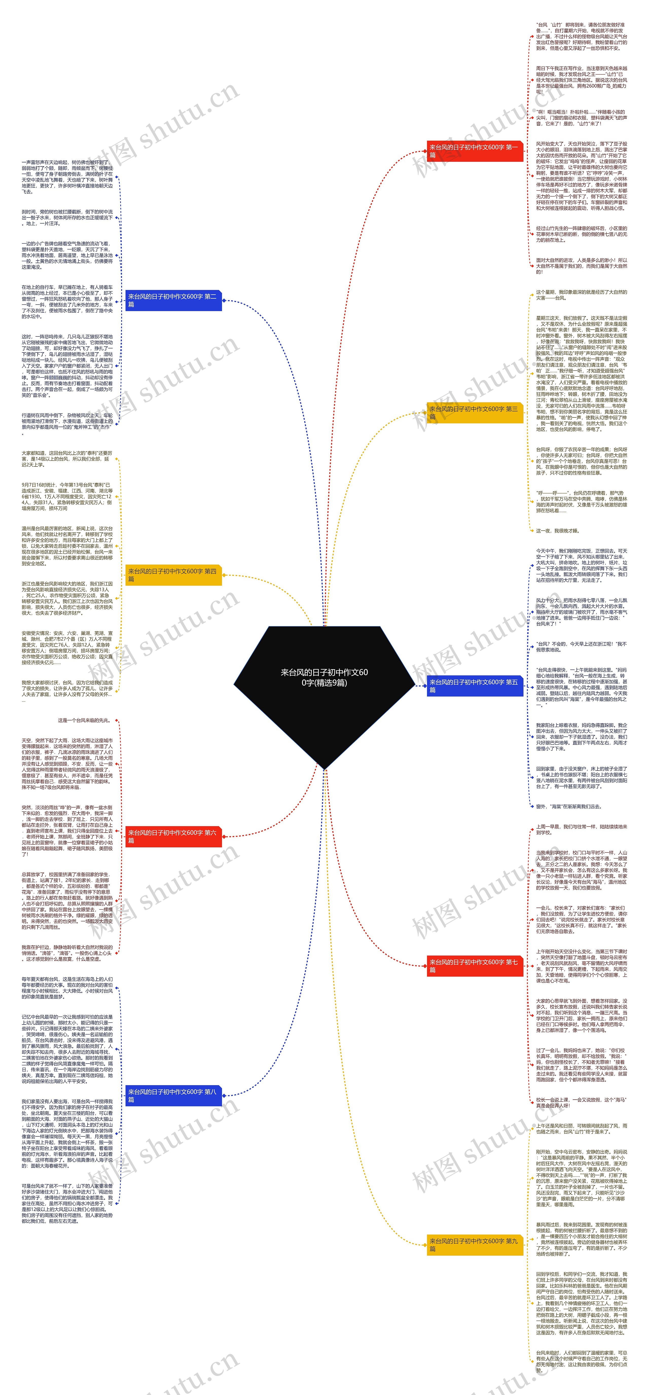 来台风的日子初中作文600字(精选9篇)思维导图