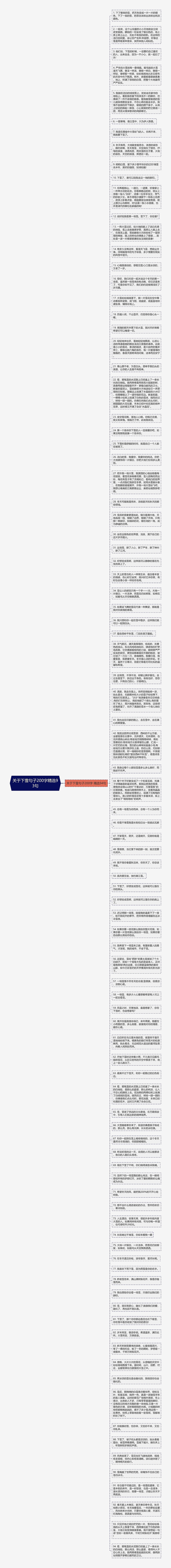 关于下雪句子200字精选93句思维导图