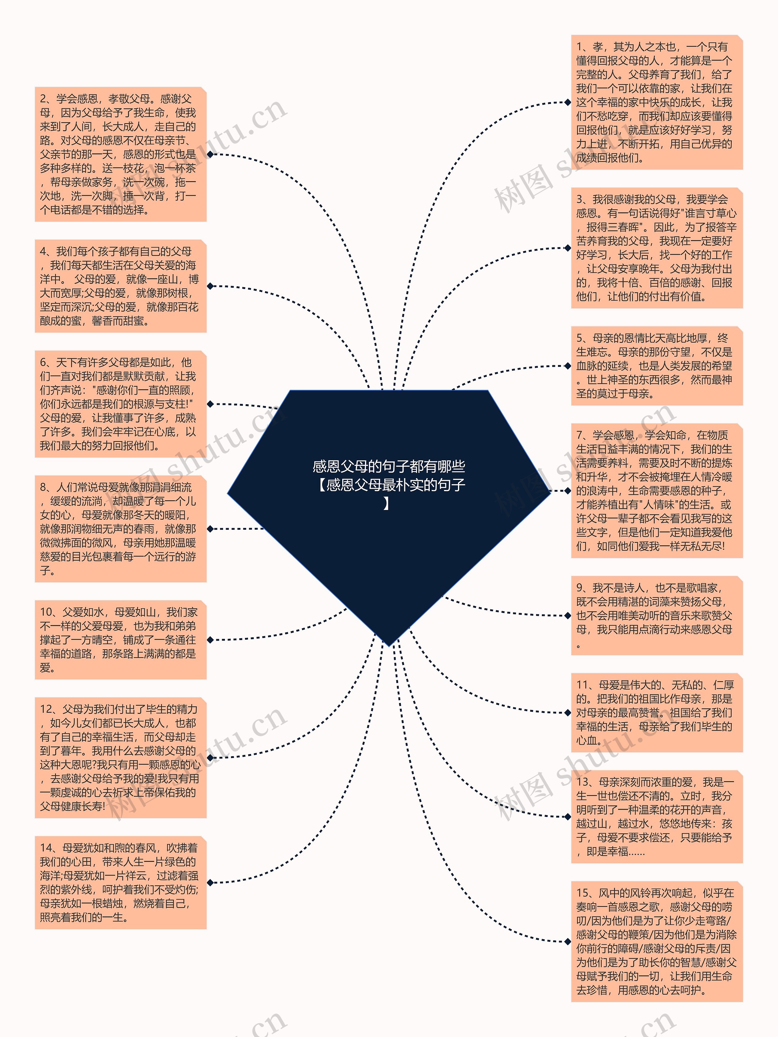 感恩父母的句子都有哪些【感恩父母最朴实的句子】思维导图