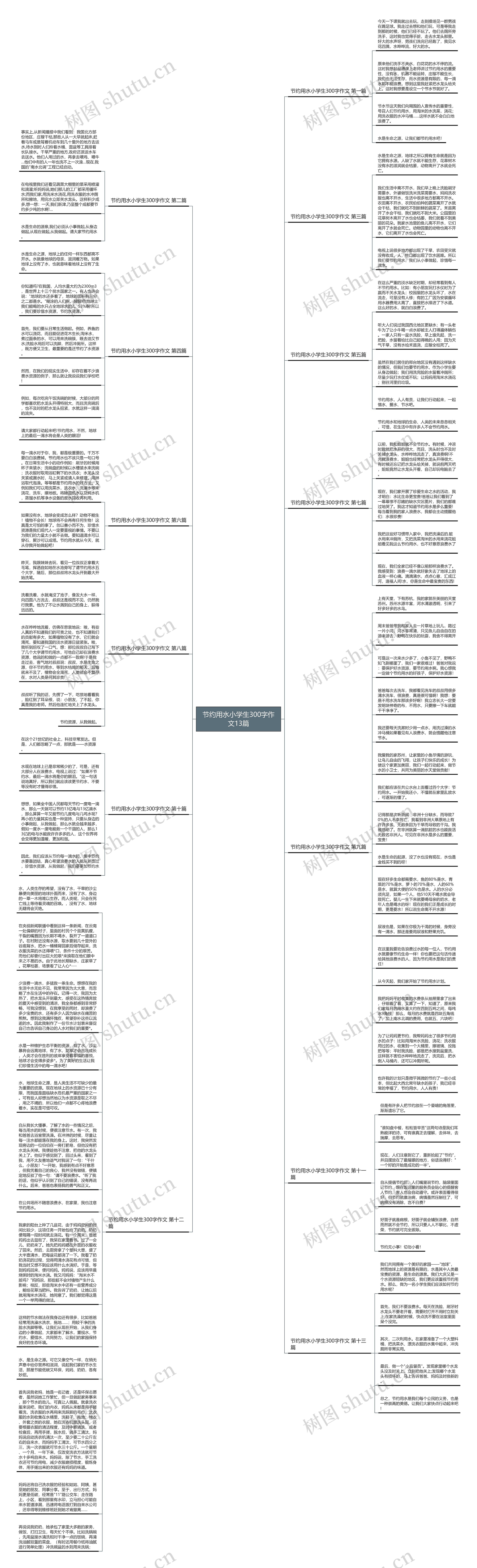 节约用水小学生300字作文13篇思维导图
