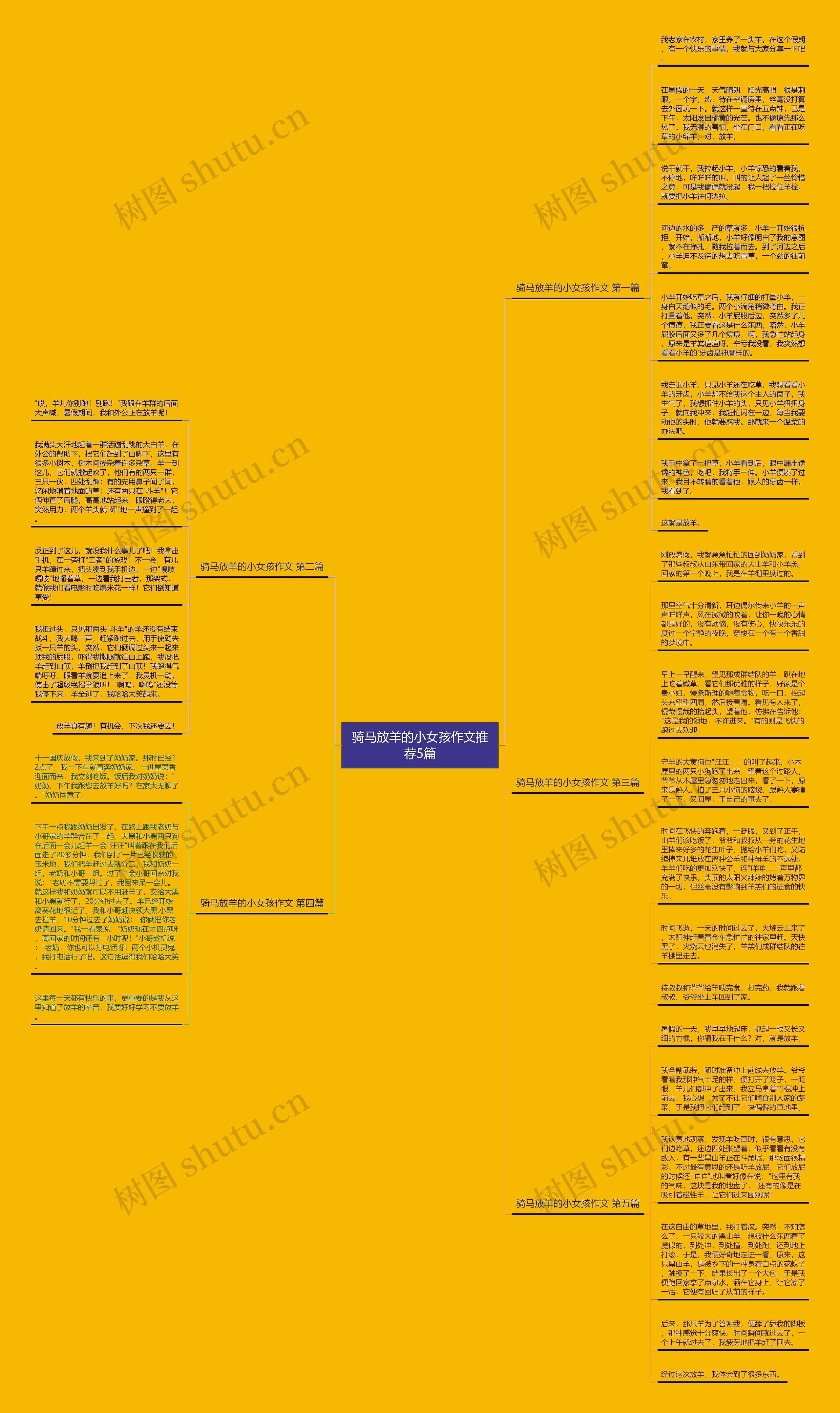 骑马放羊的小女孩作文推荐5篇思维导图