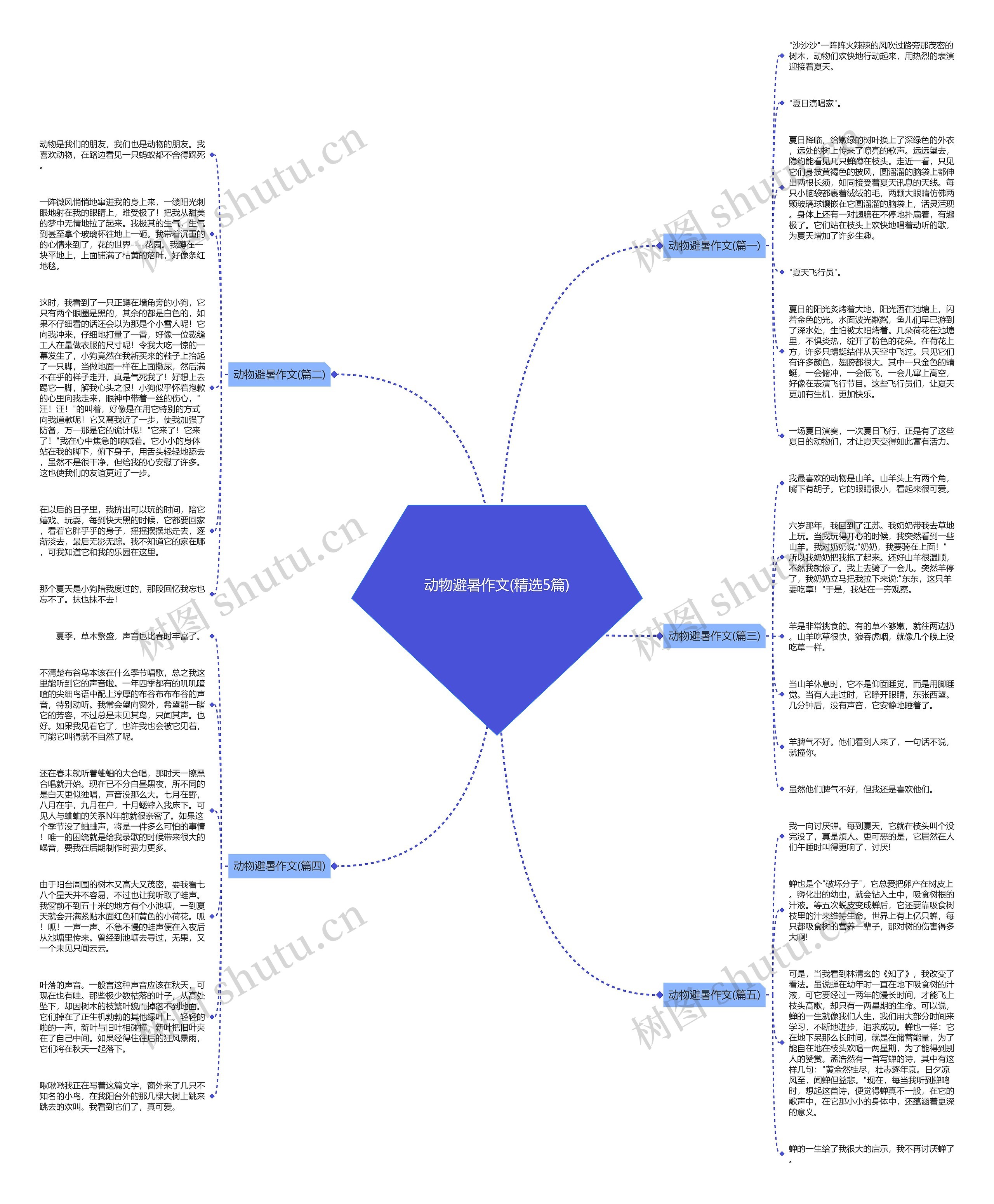 动物避暑作文(精选5篇)思维导图