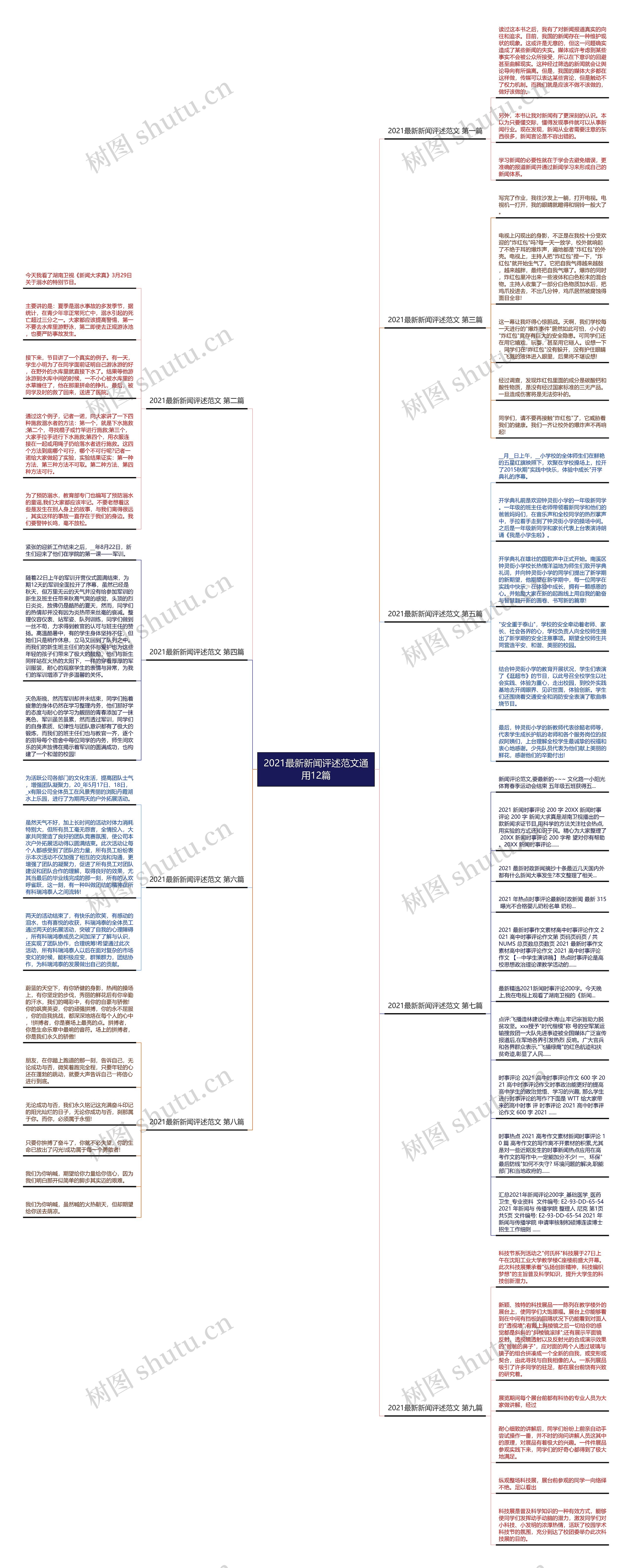 2021最新新闻评述范文通用12篇思维导图