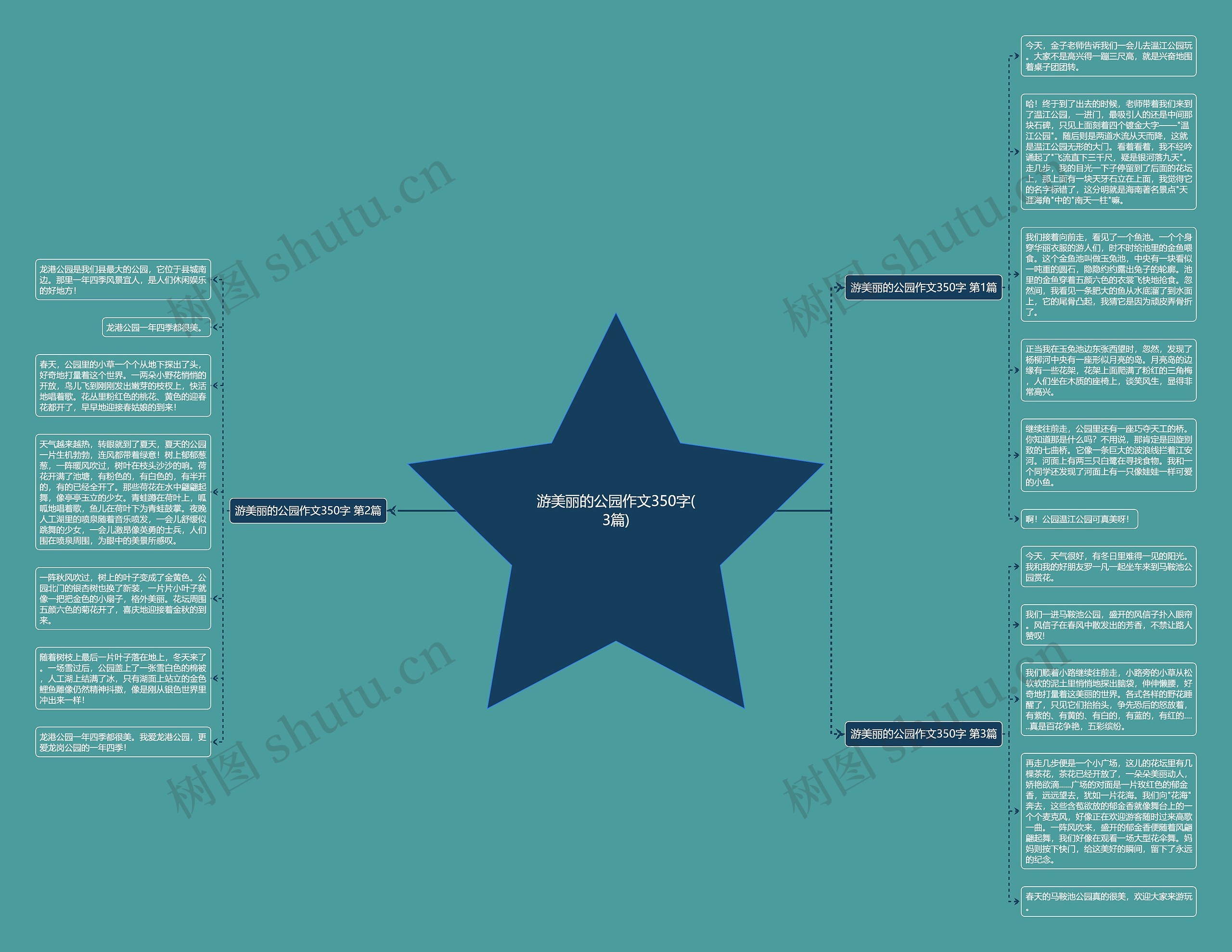 游美丽的公园作文350字(3篇)思维导图